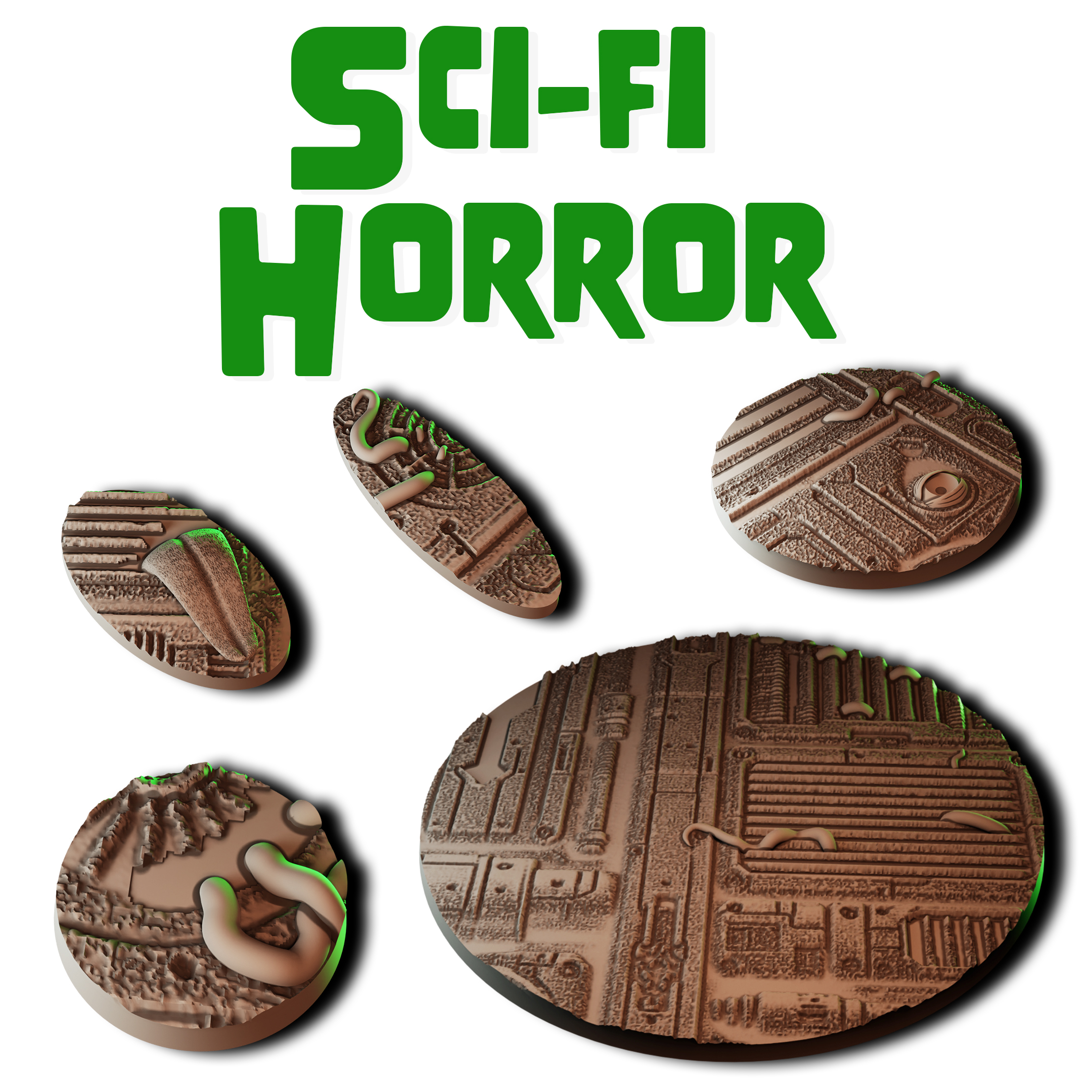 Scif-fi Horror Round Bases