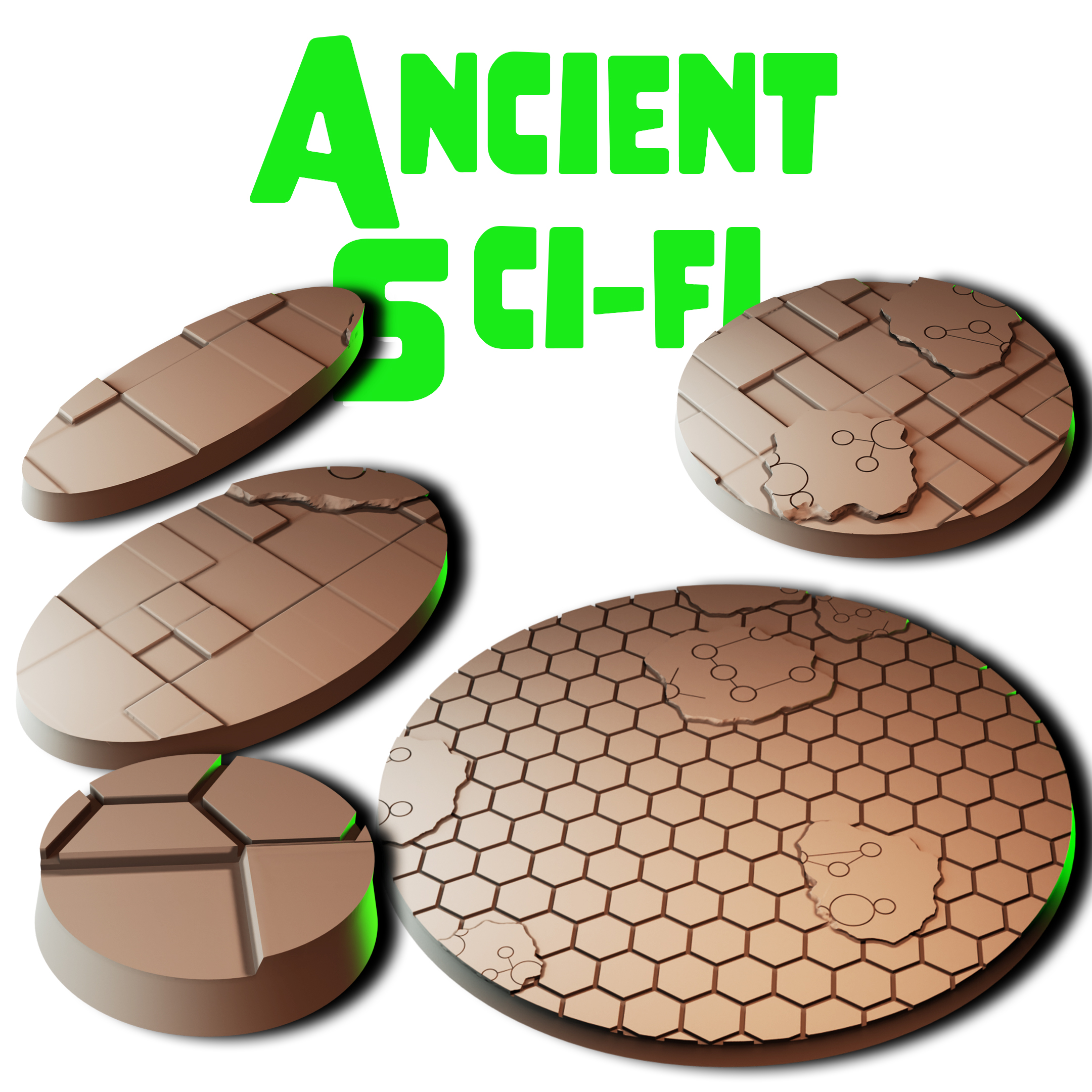Ancient Sci-fi Round Bases