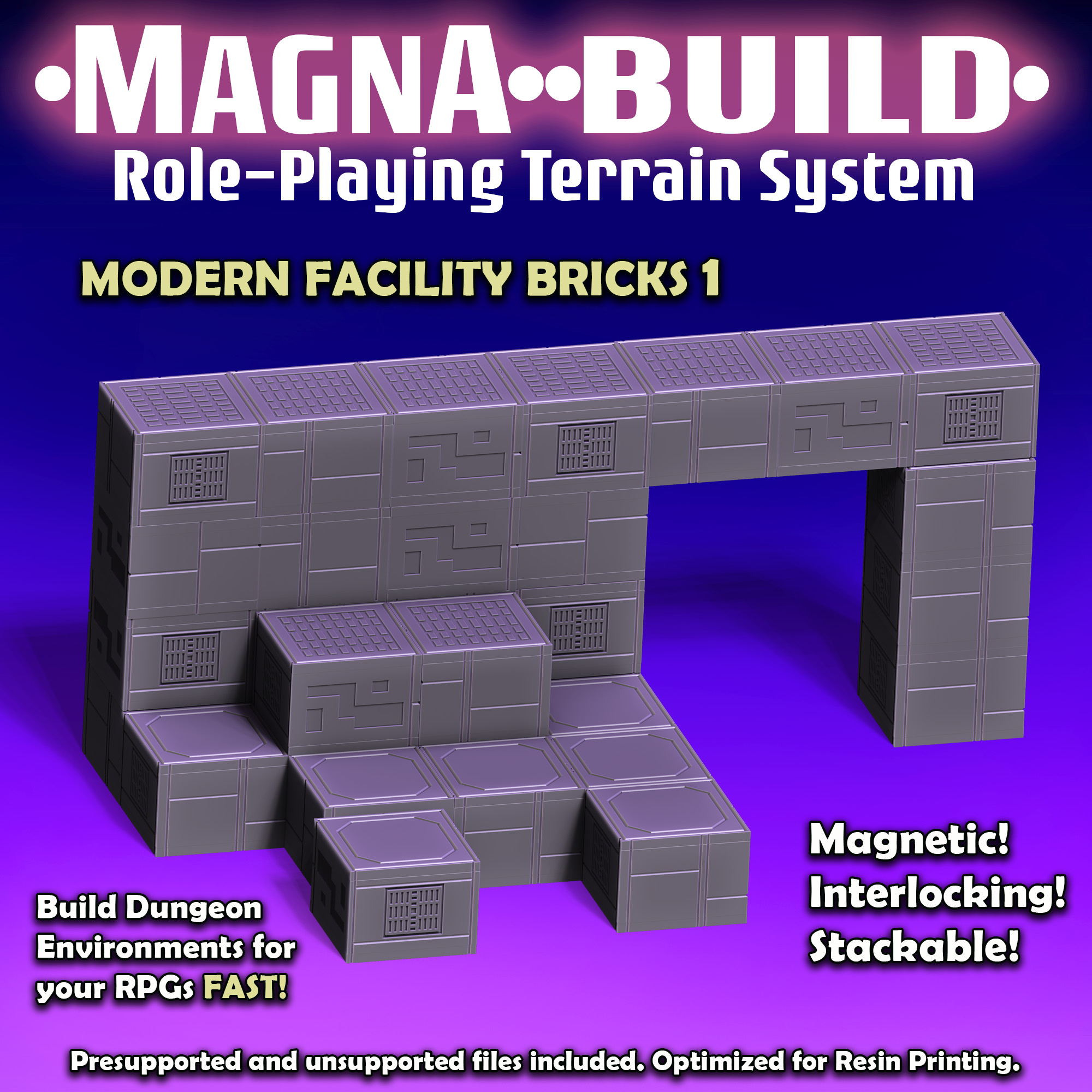Magna-Build FACILITY BRICKS 1 -Magnetic RPG Terrain