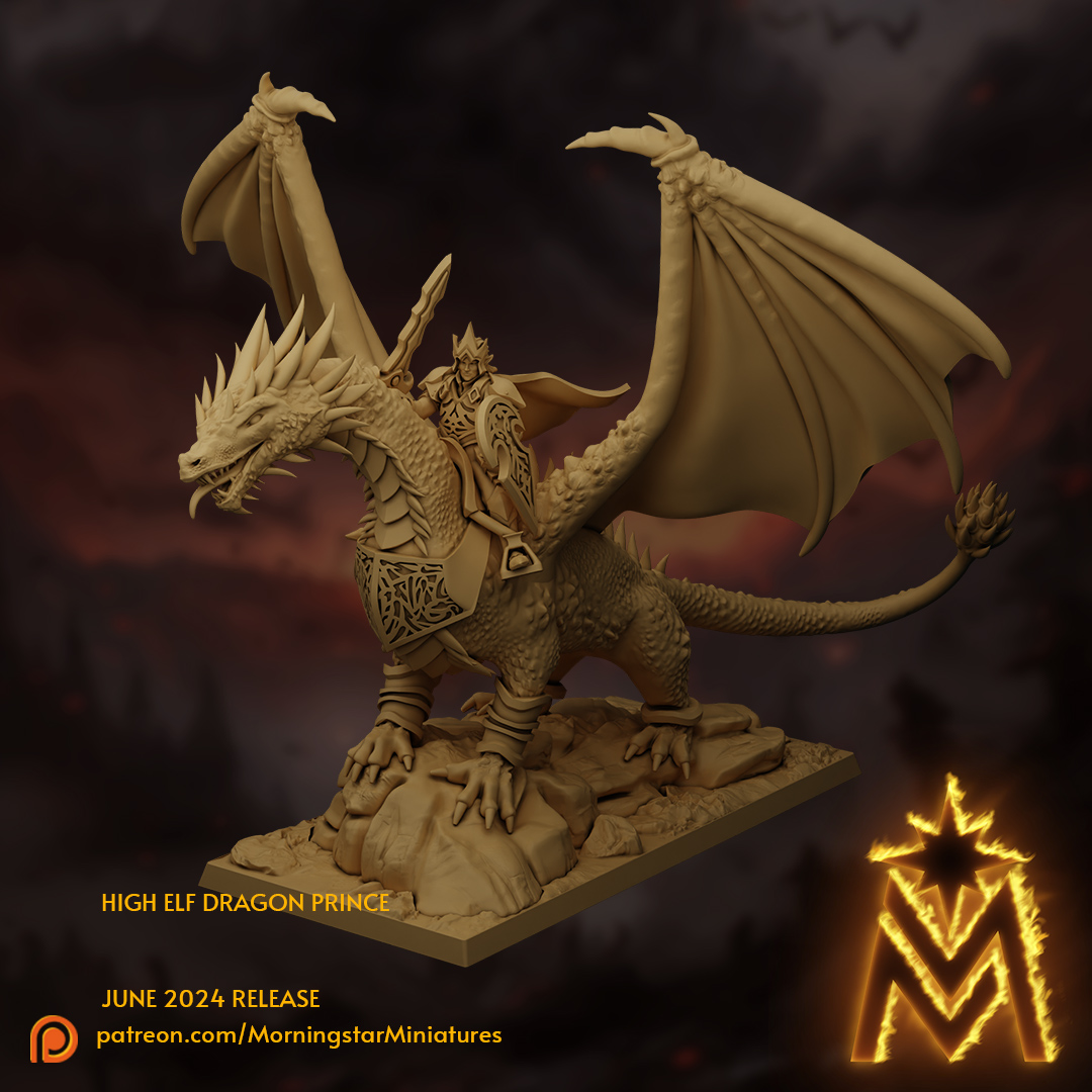 High Elf Dragon Prince | Presupported Miniature
