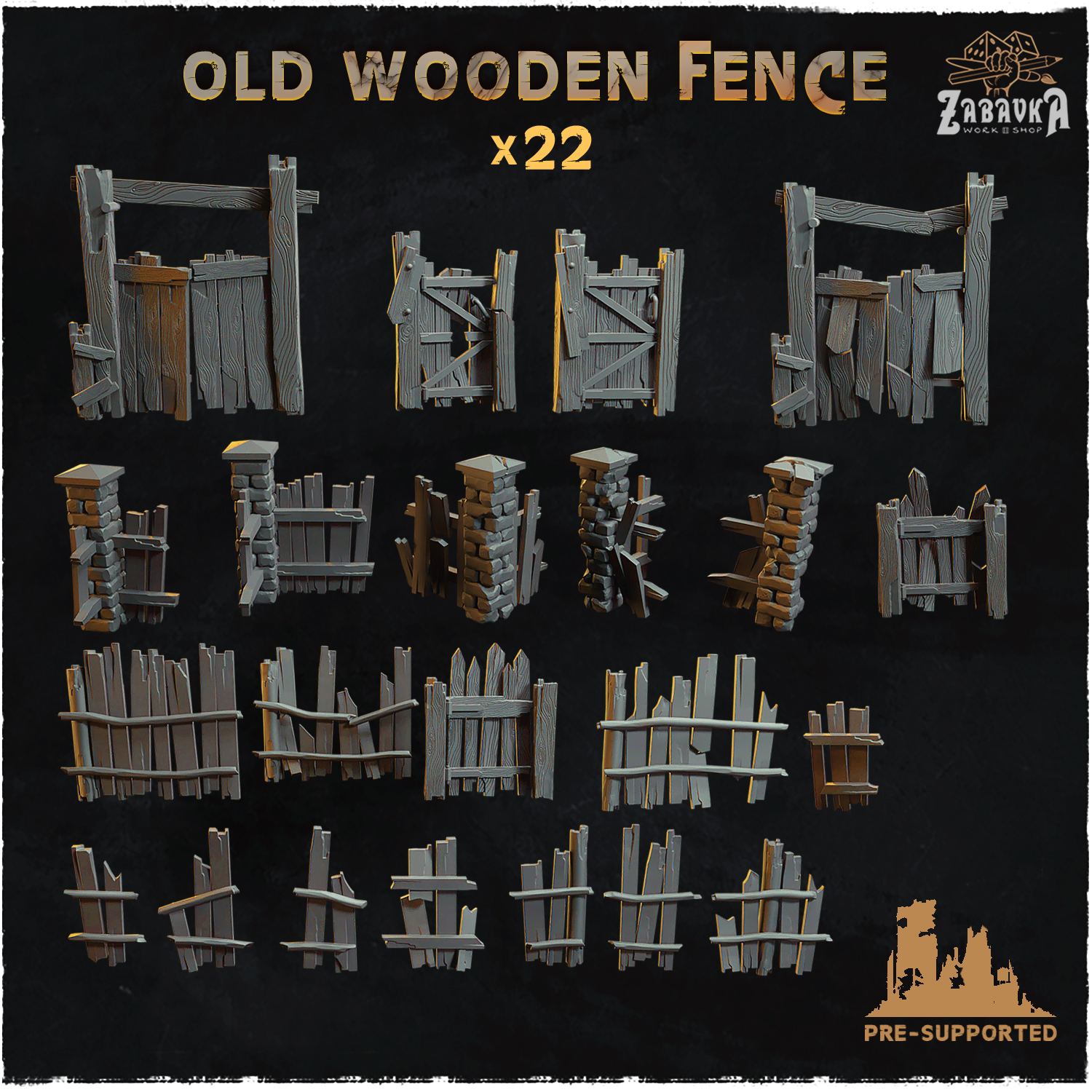 Old Wooden Fence - Basing Bits 2.0