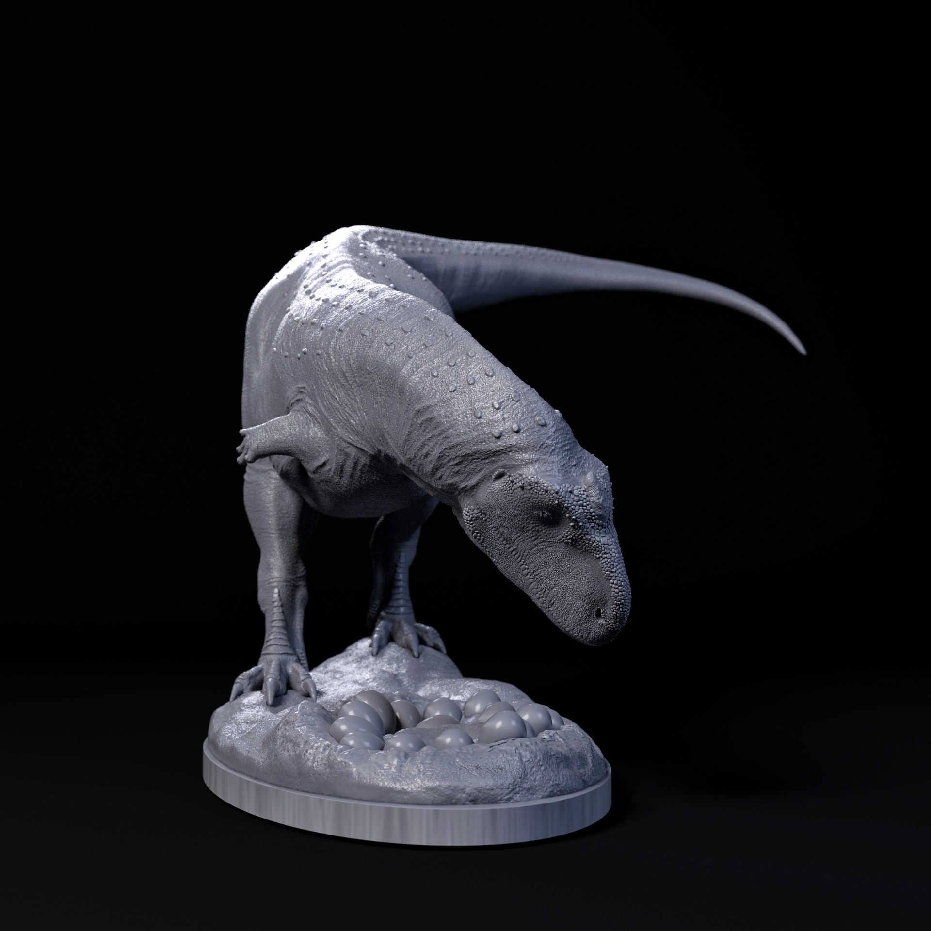 Rajasaurus mother with nest 1-35 scale pre-supported dinosaur