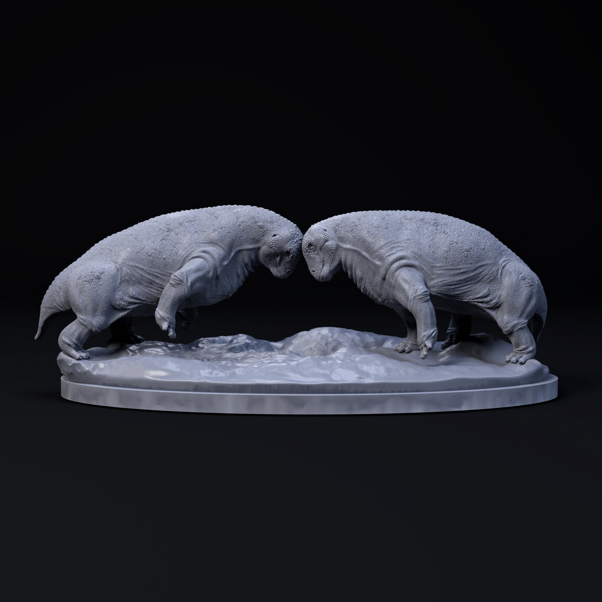 Moschops fight 1-35 scale pre-supported therapsid