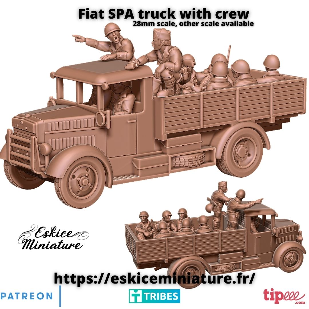 Fiat SPA truck with crew - 28mm