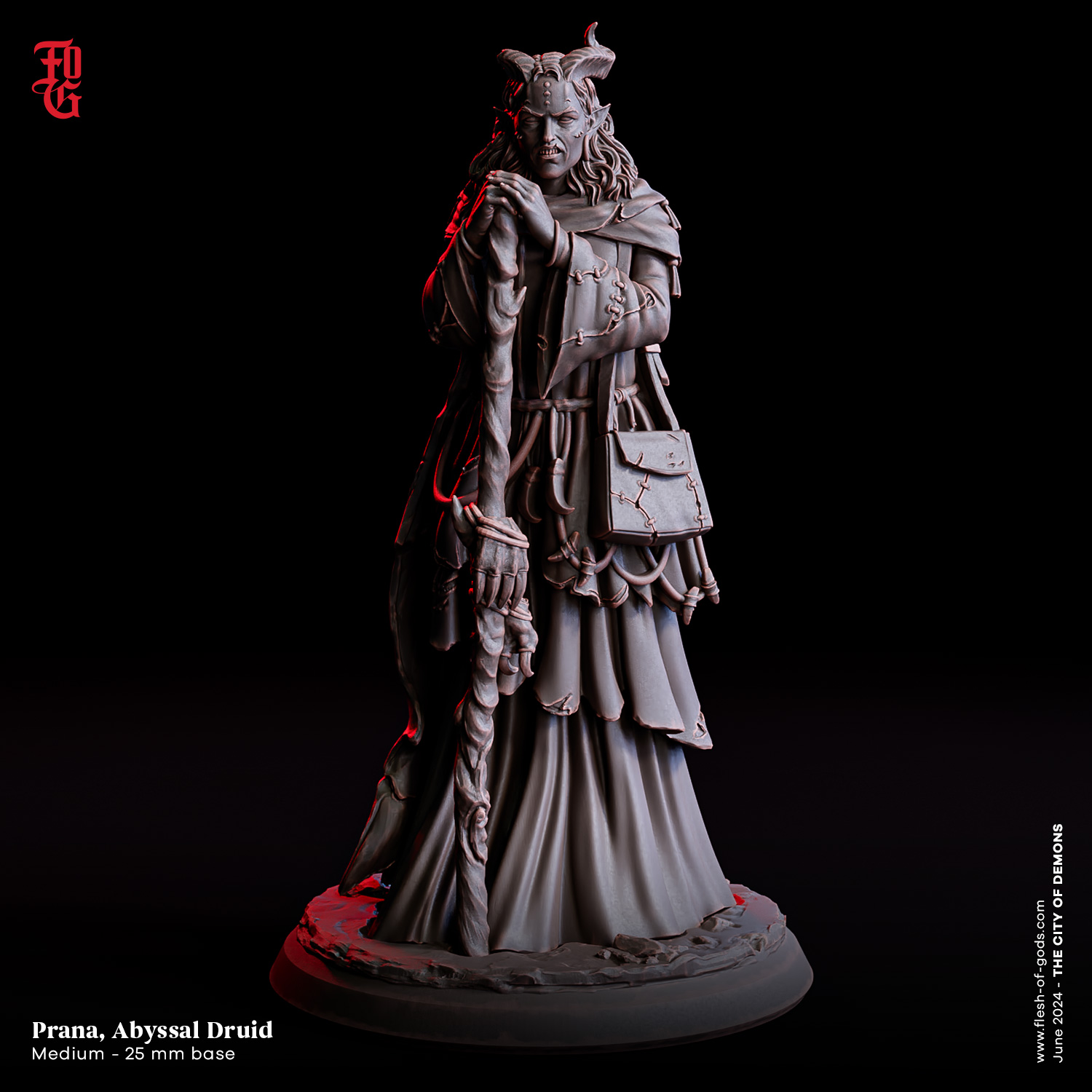 Prana, Abyssal Druid (Tiefling Druid)