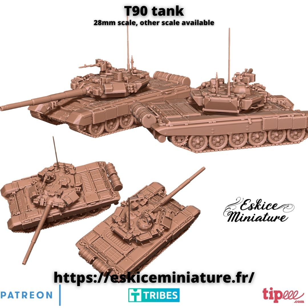 T90 modern tank - 28mm