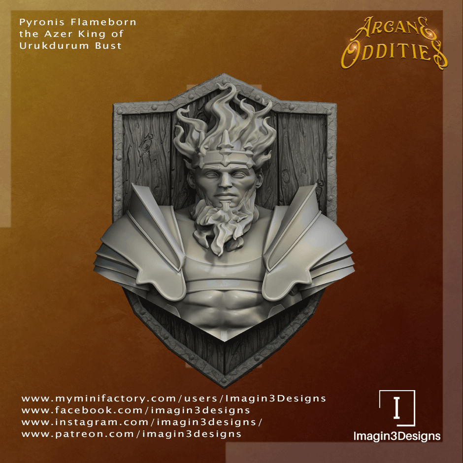 Pre-supported Pyronis Flameborn, the Azer King Bust