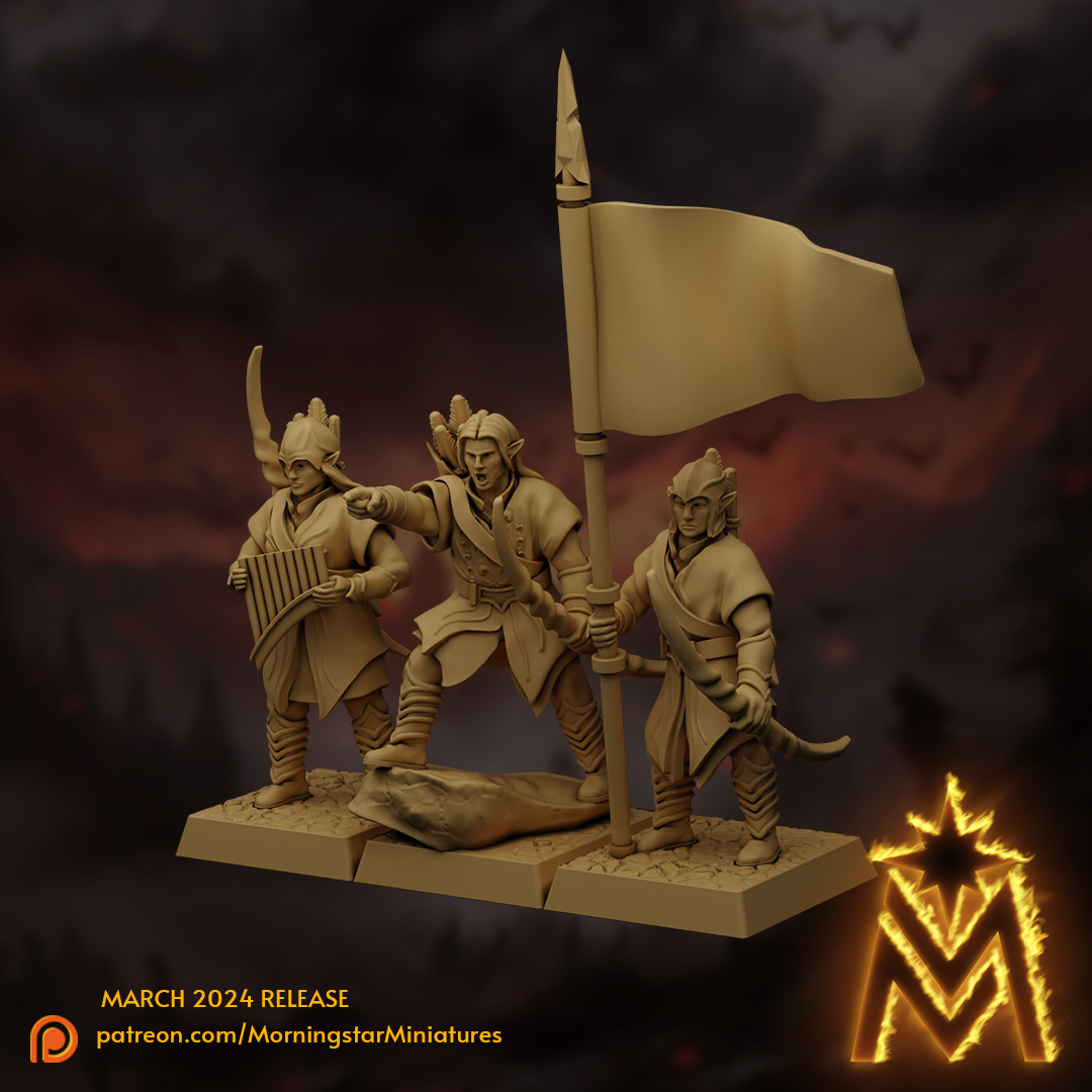 High Elf Citizen Archers Command Group | 32mm Scale Presupported