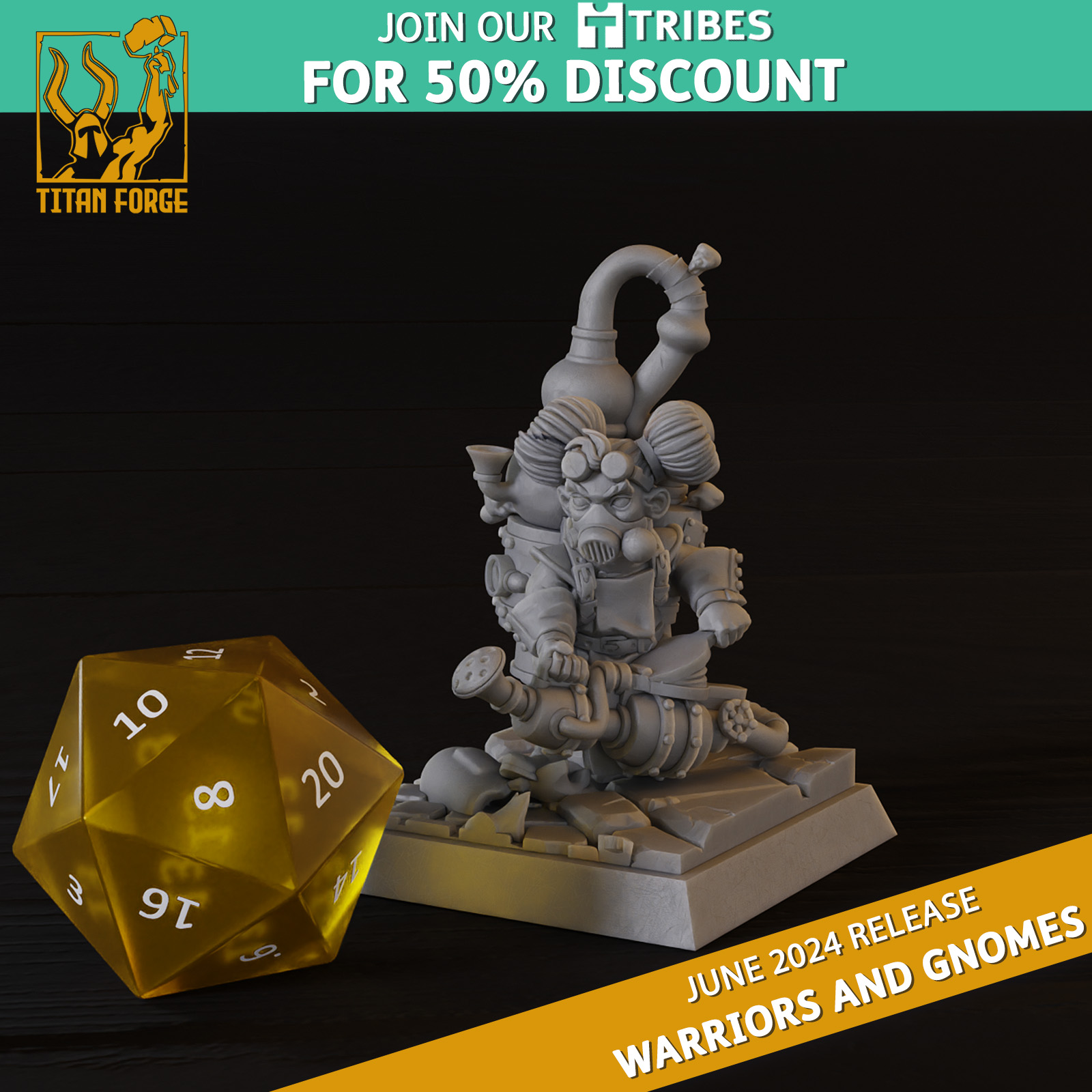 Gnome Alchemist - Warriors and Gnomes - Titan Forge Miniatures June 2024
