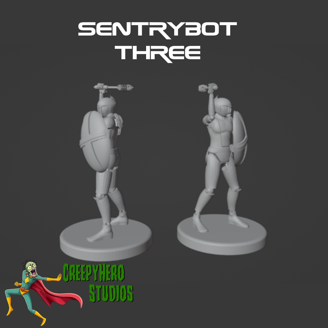SciFi Sentrybot Three Miniature