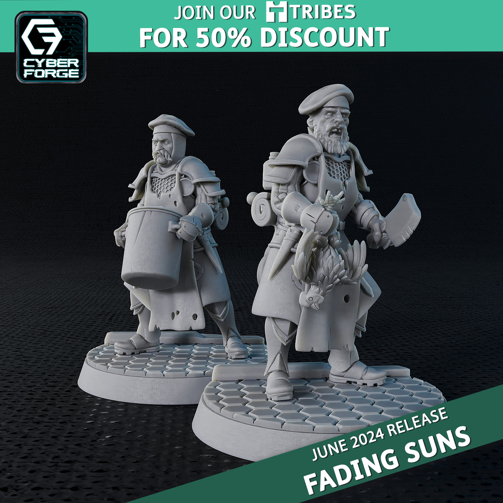 Camp Cooks - Fading Suns - Cyber Forge Miniatures June 2024