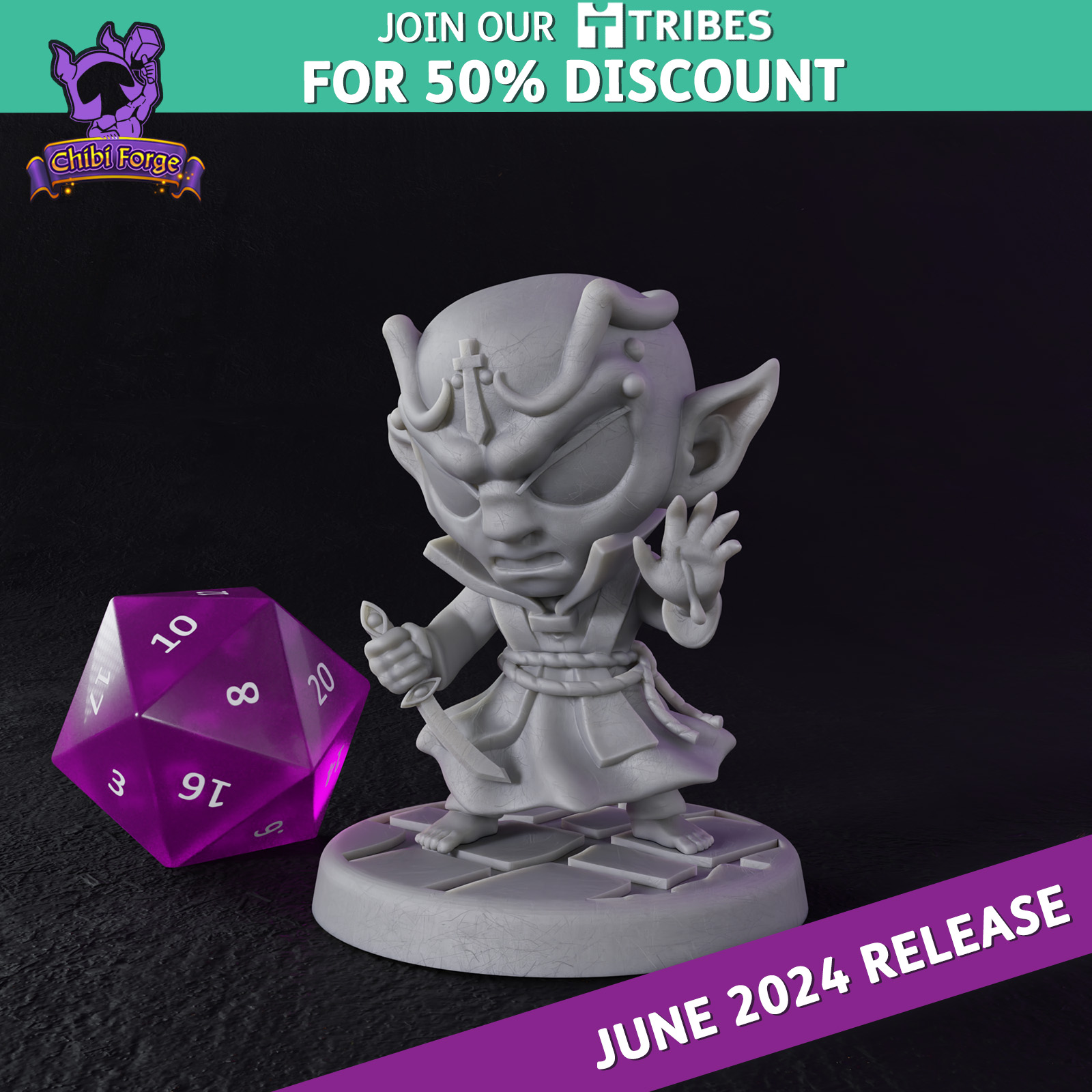 Cultist with Dagger - Chibi Forge