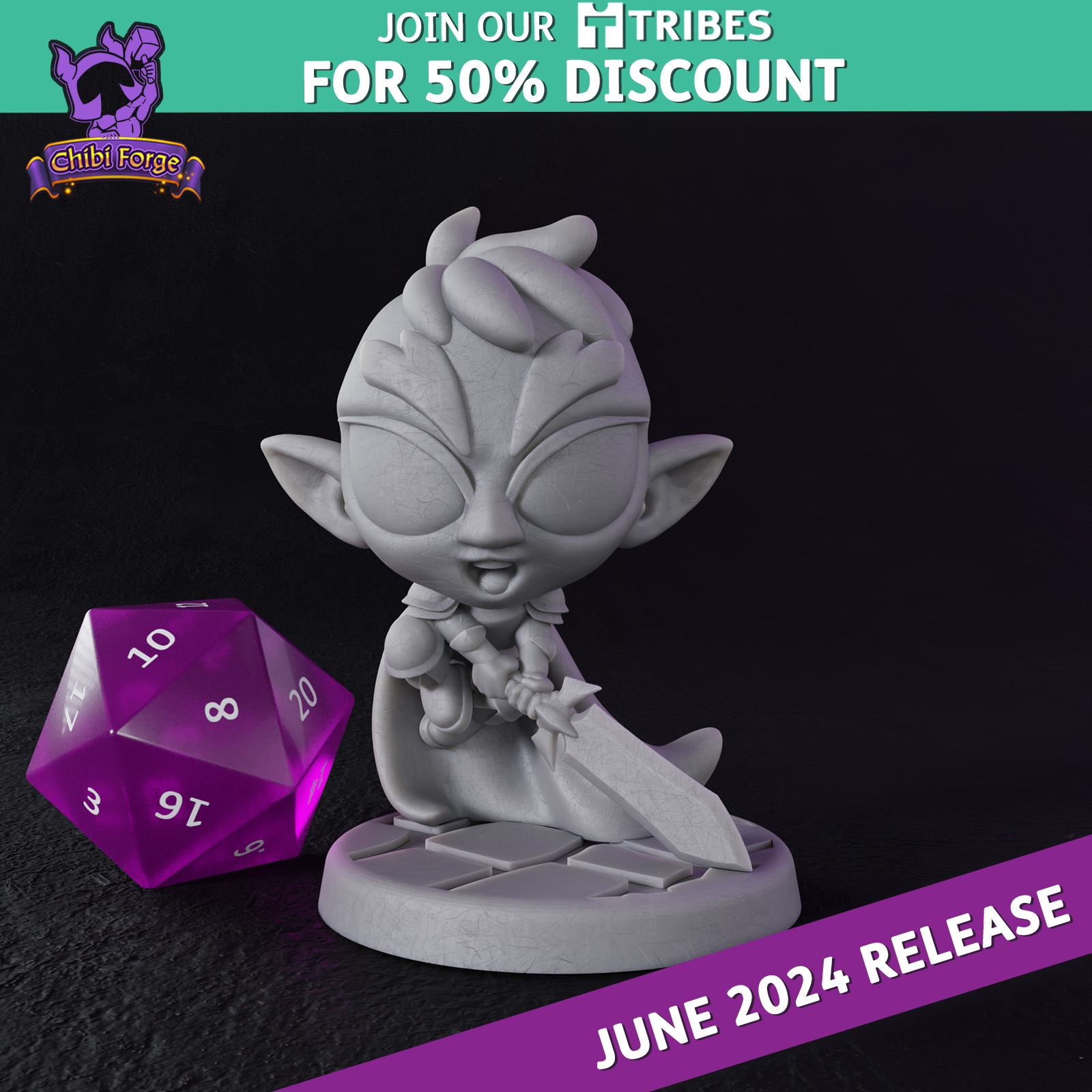 Male Gnome Fighter - Chibi Forge