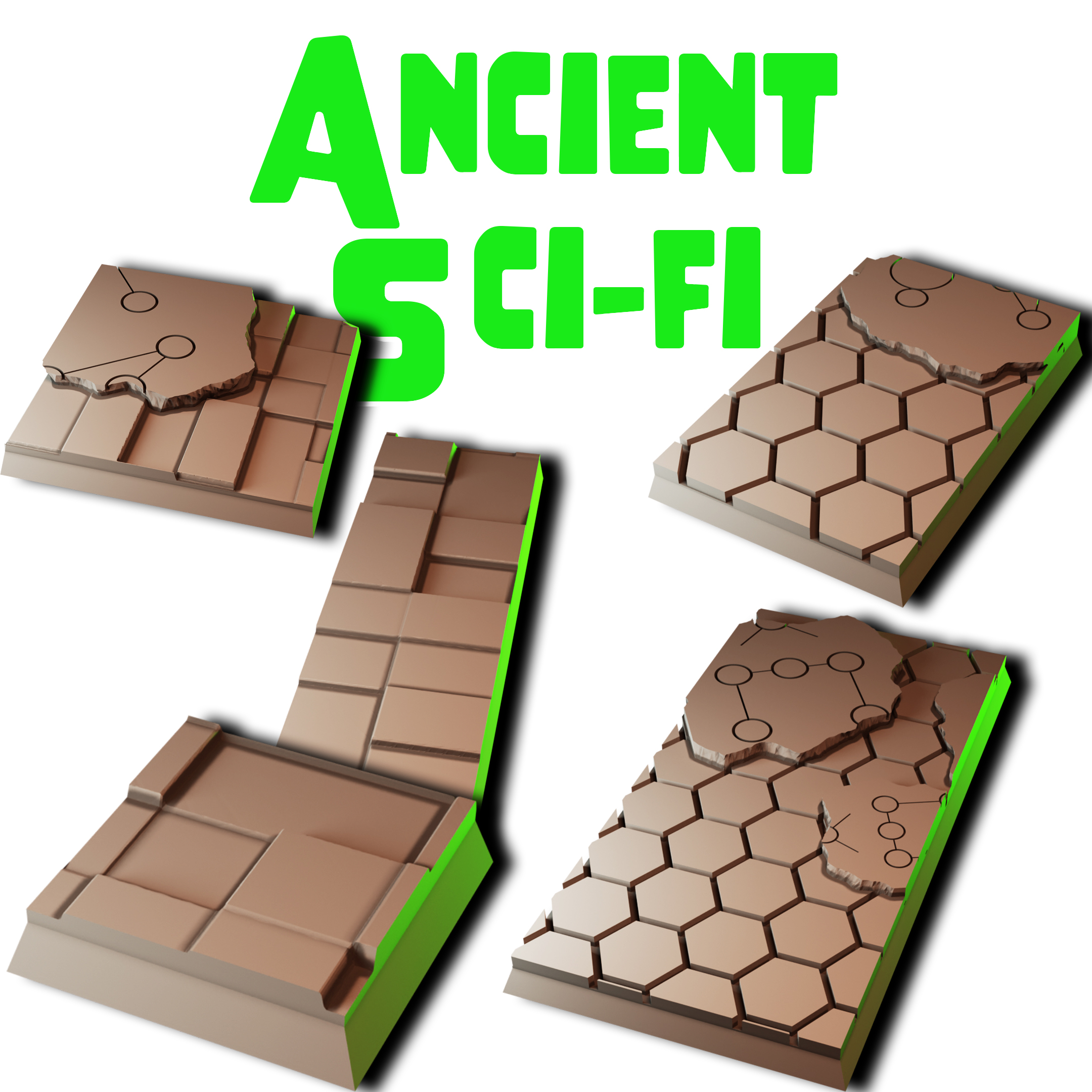 Ancient Scif-fi Square Bases