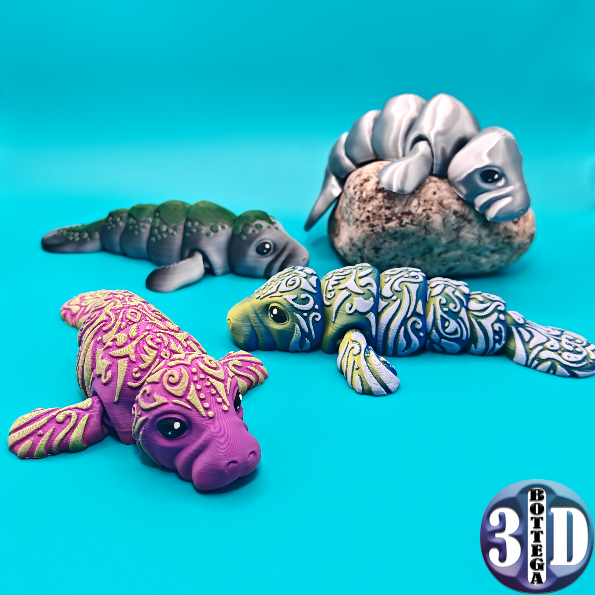Manatee, tris! Articulate, flexy, toy, creature