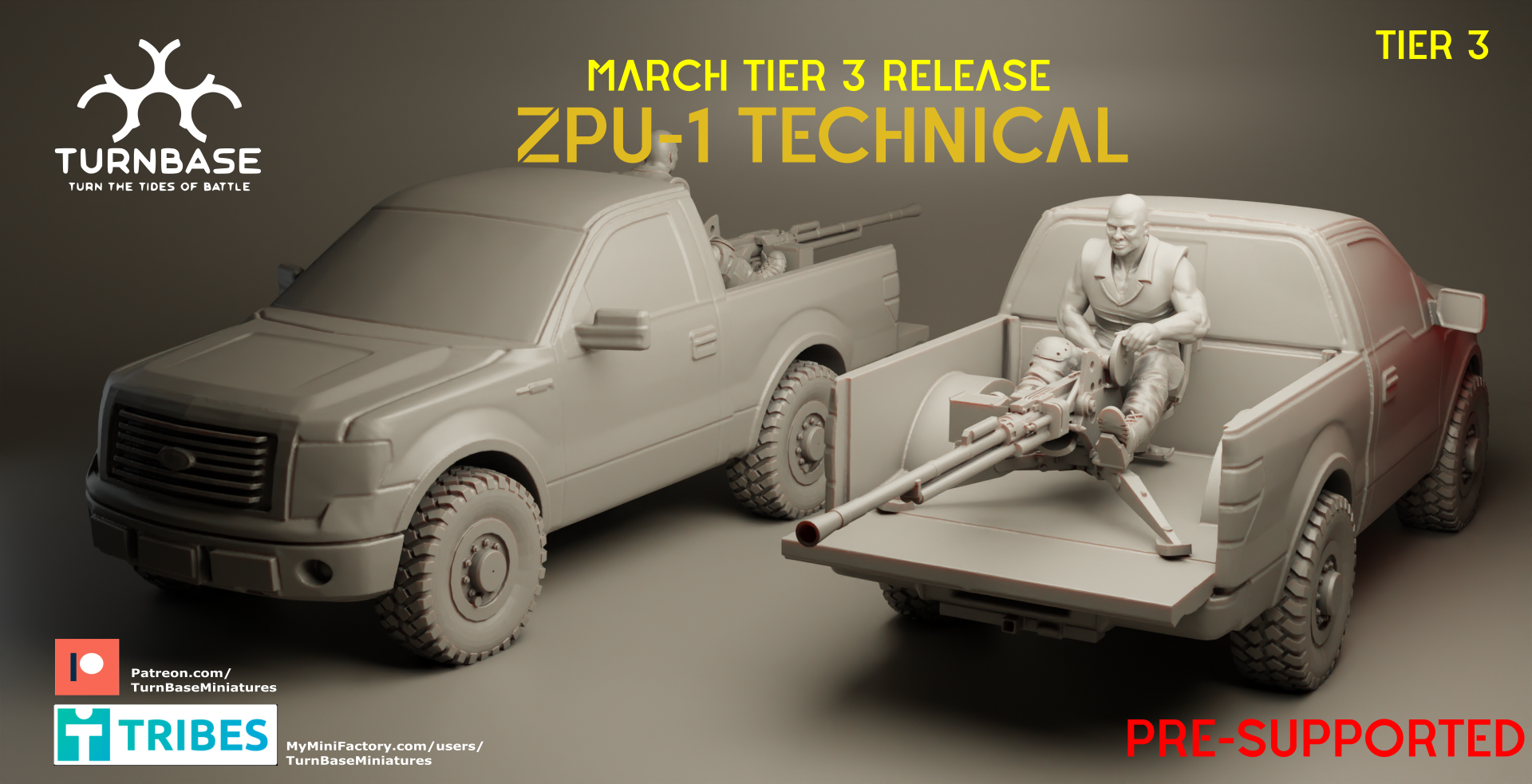 TurnBase Miniatures: Wargames- ZPU-1 Technical