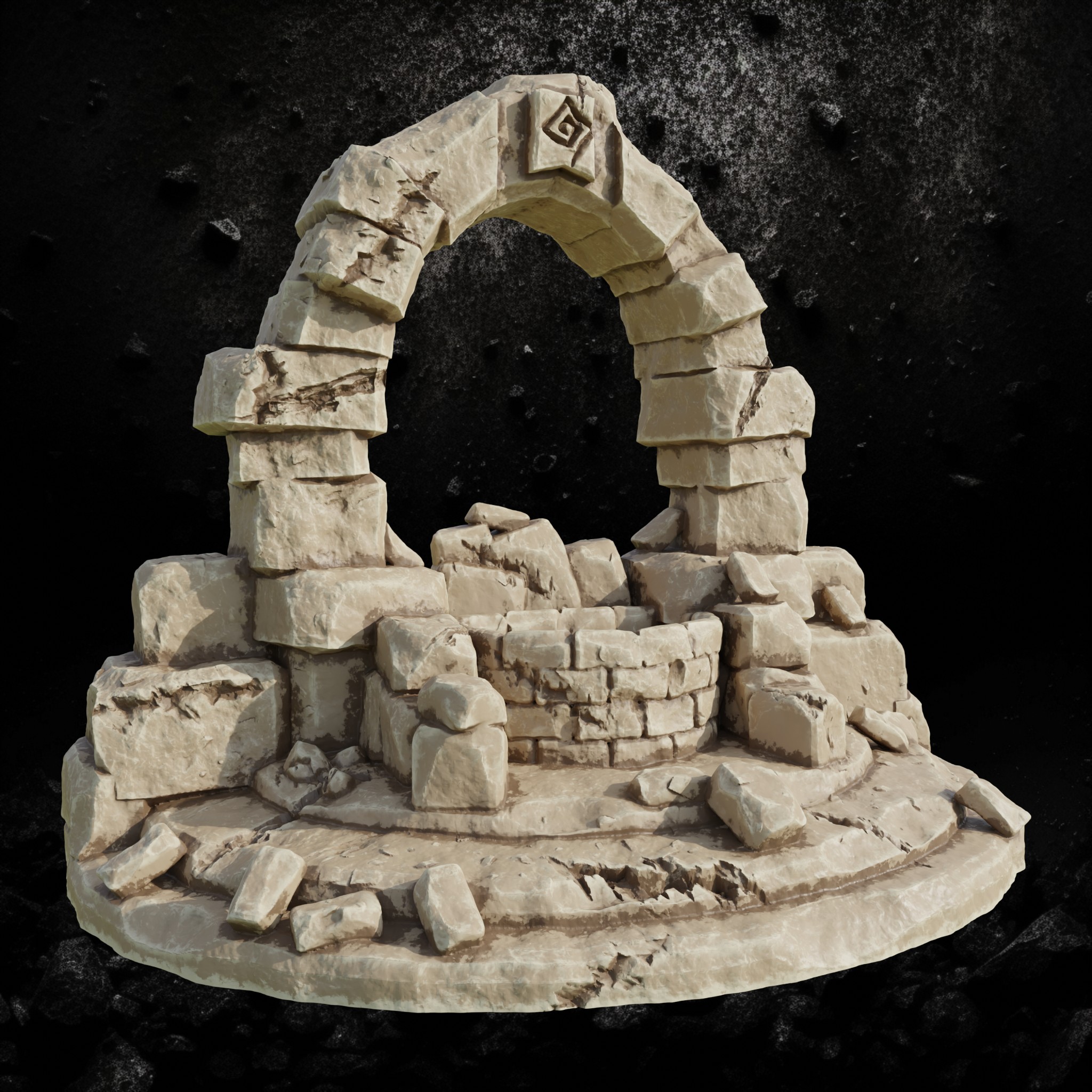 Ancient Stone Well - Forgotten Ruins Wellhead STL for DnD & Wargaming