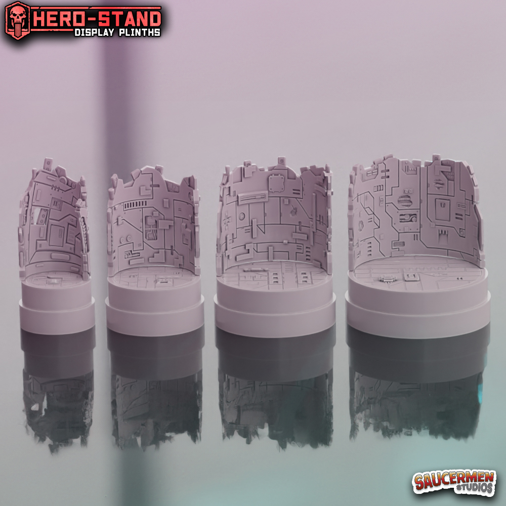Hero-Stand Display Plinths – Spaceship Wreckage (Round)