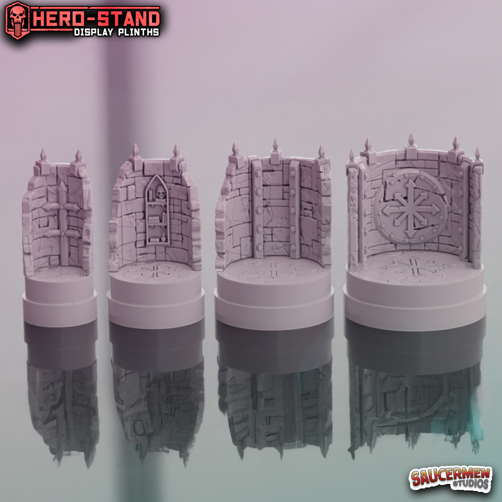 Hero-Stand Display Plinths – Forbidden Cult (Round)