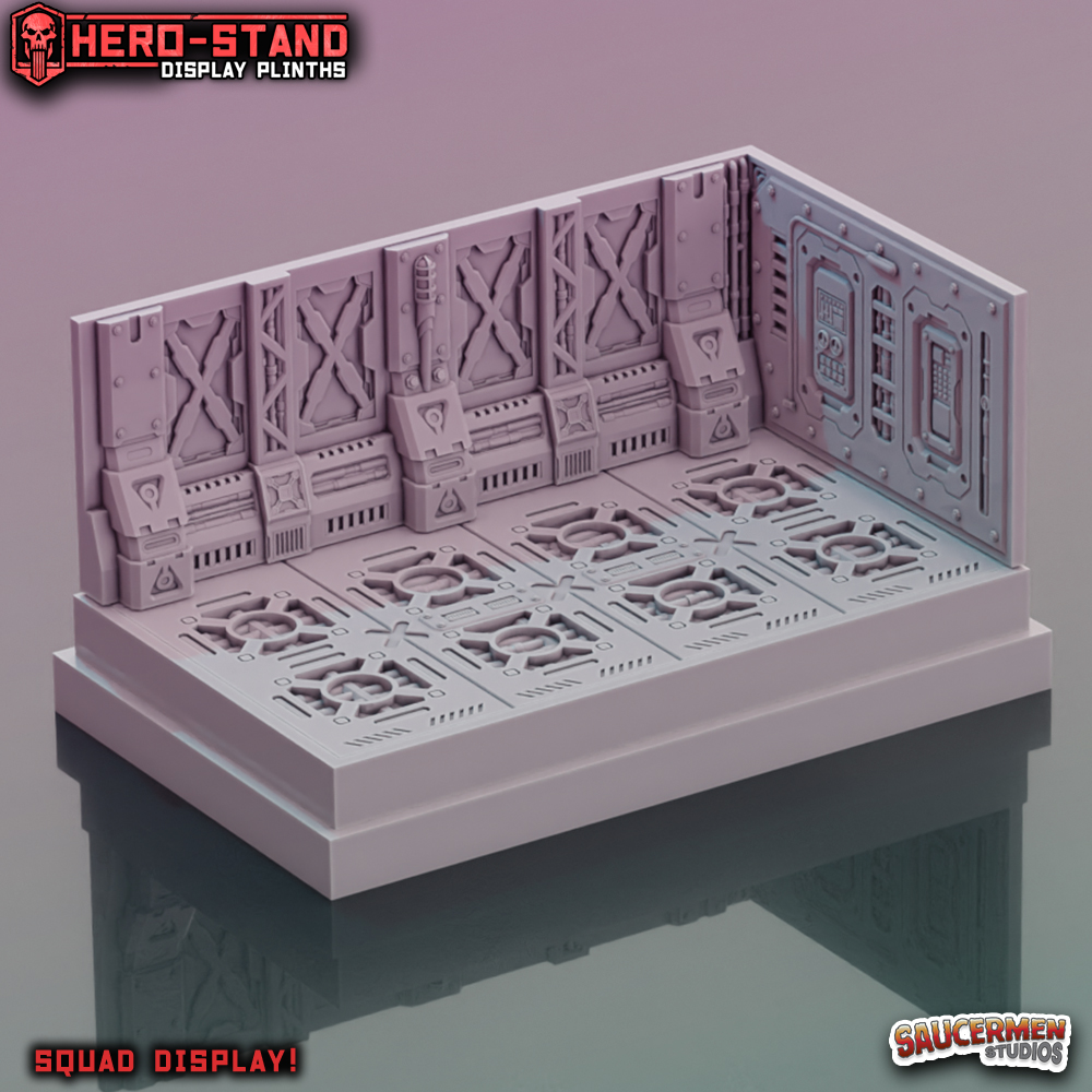 Hero-Stand Display Plinths – Gothic Hulk Ship (Squad Size)