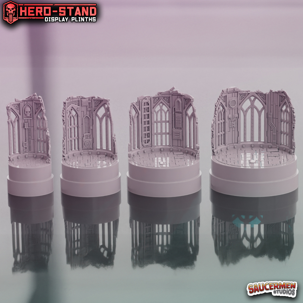 Hero-Stand Display Plinths – Gothic Ruins (Round)