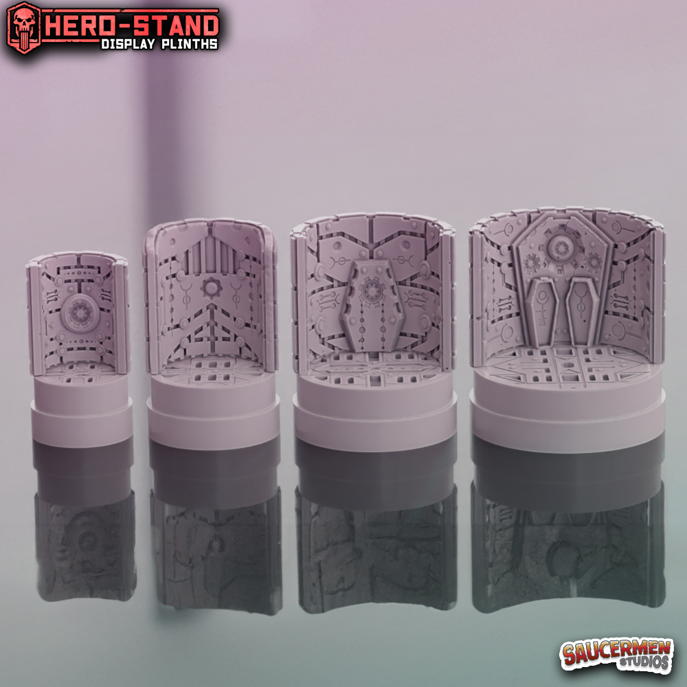 Hero-Stand Display Plinths – Ancient Aliens (Round)