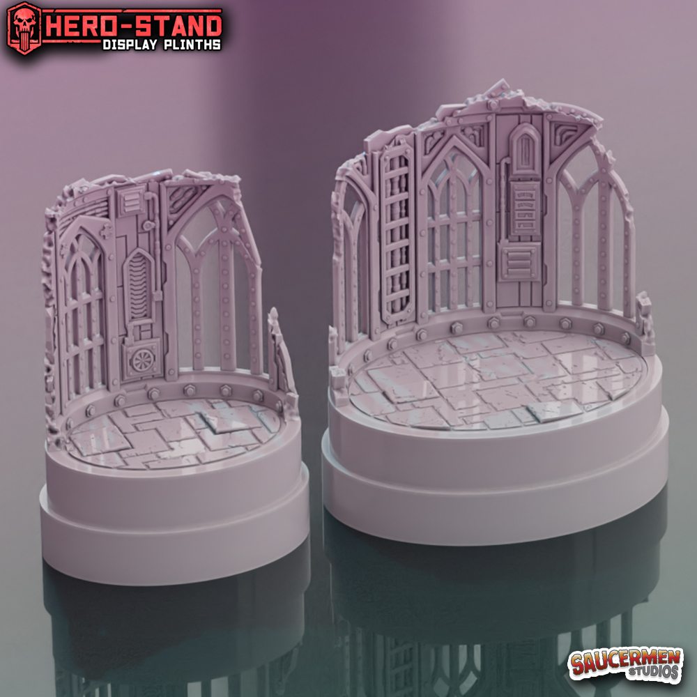 Hero-Stand Display Plinths – Gothic Ruins (Oval)