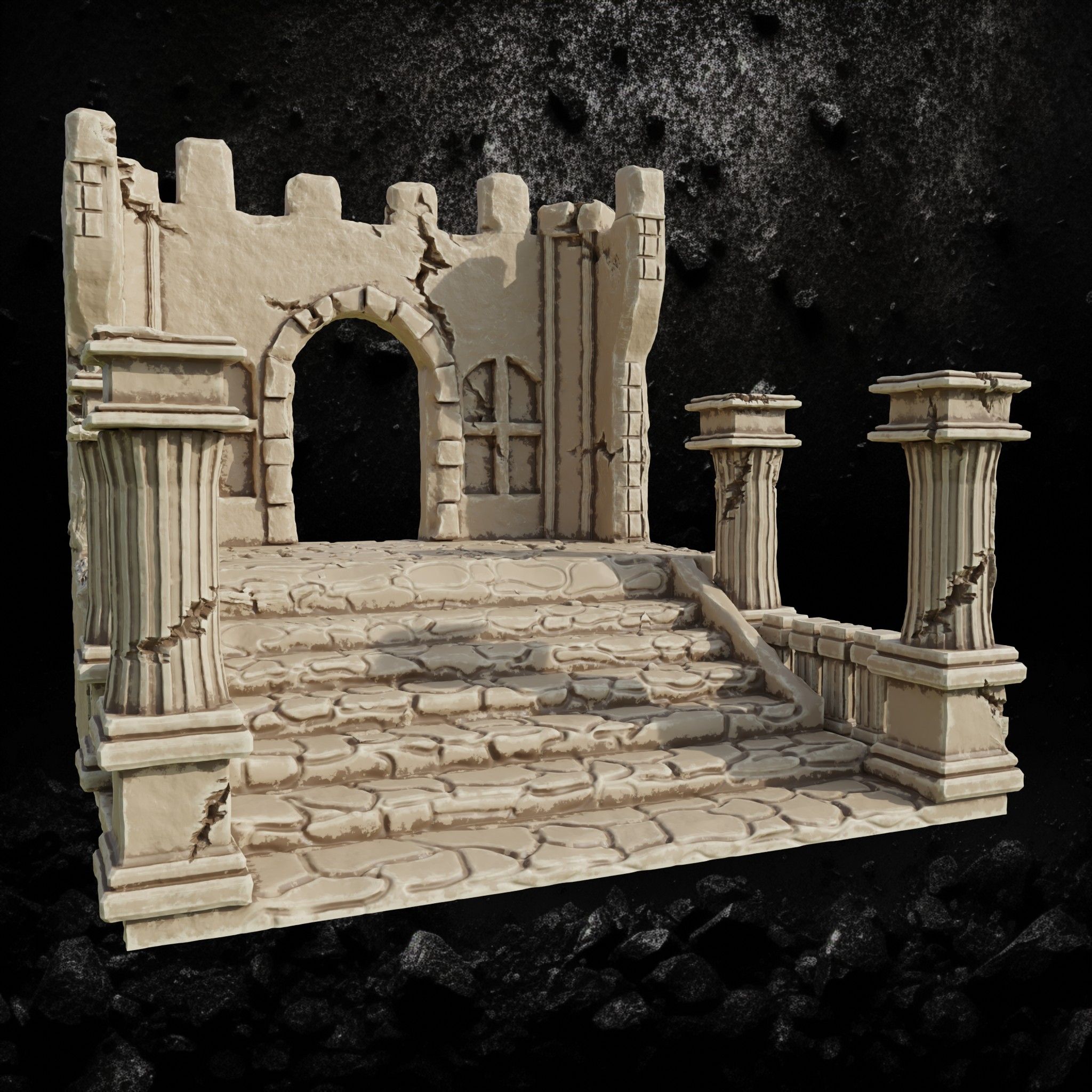 Stone Ruins Entrance - Ancient Doorway STL for DnD & Wargaming