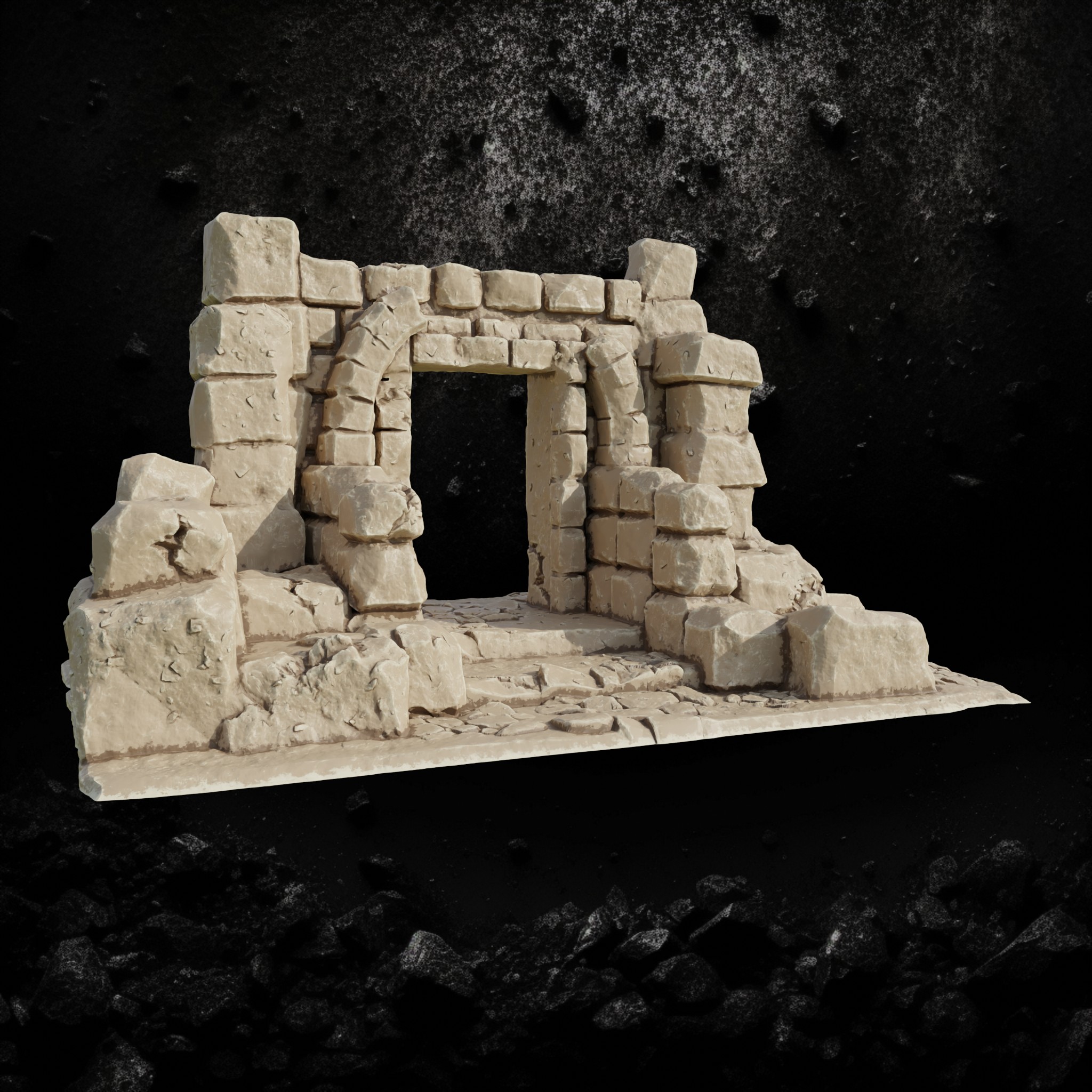 Stone Ruins Entrance 2 - Ancient Doorway STL for DnD & Wargaming