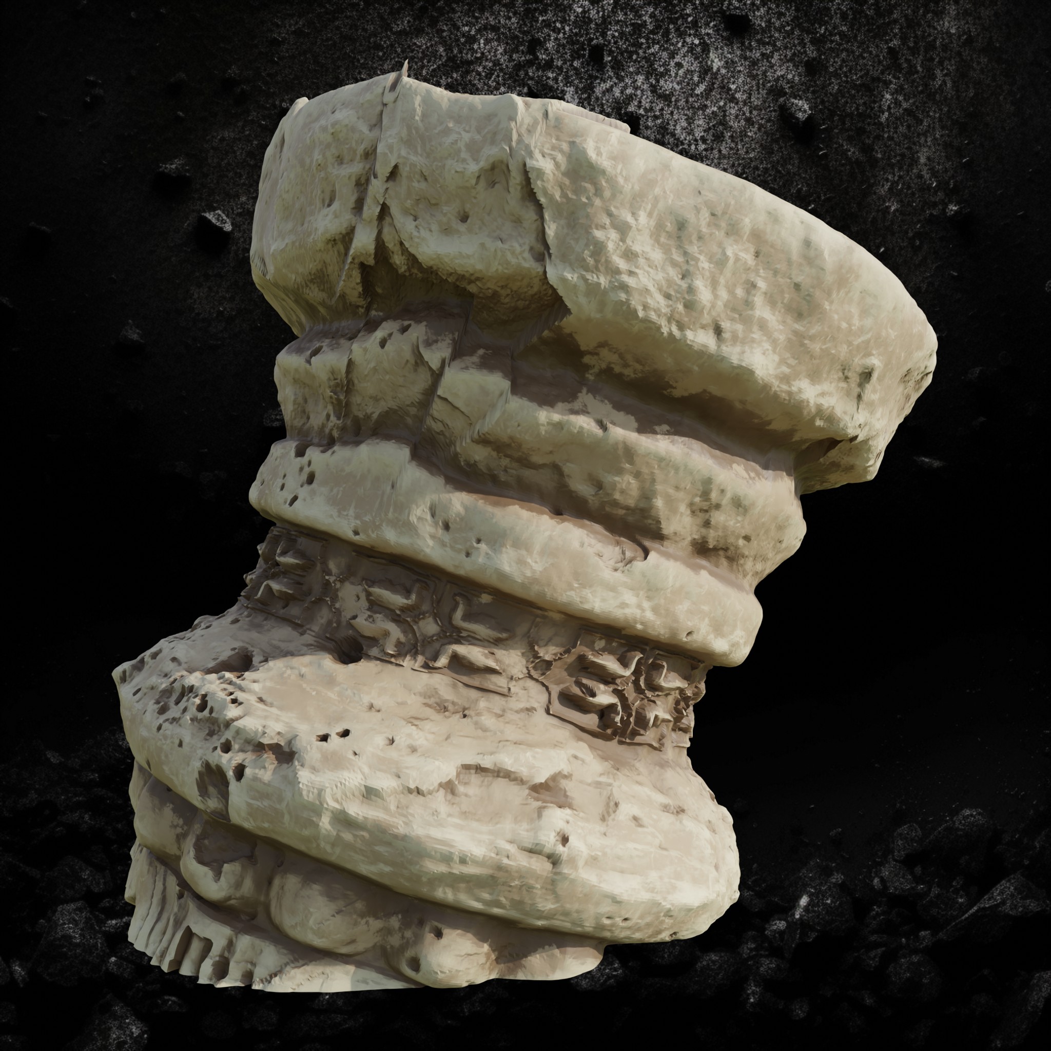 Stone Pillar Ruins - Broken Column STL for DnD & Wargaming