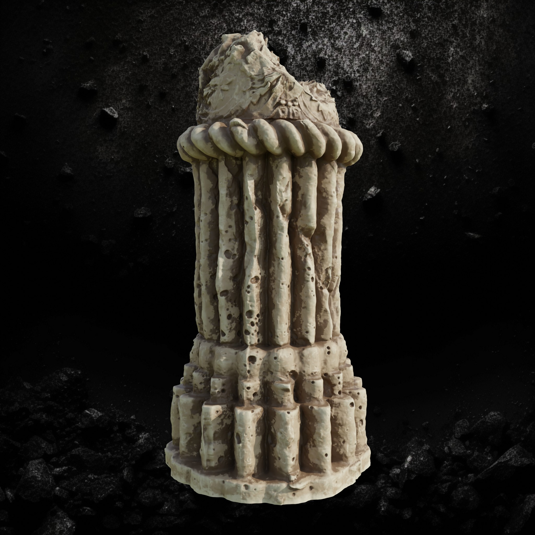Stone Pillar Ruins 4 - Broken Column STL for DnD & Wargaming
