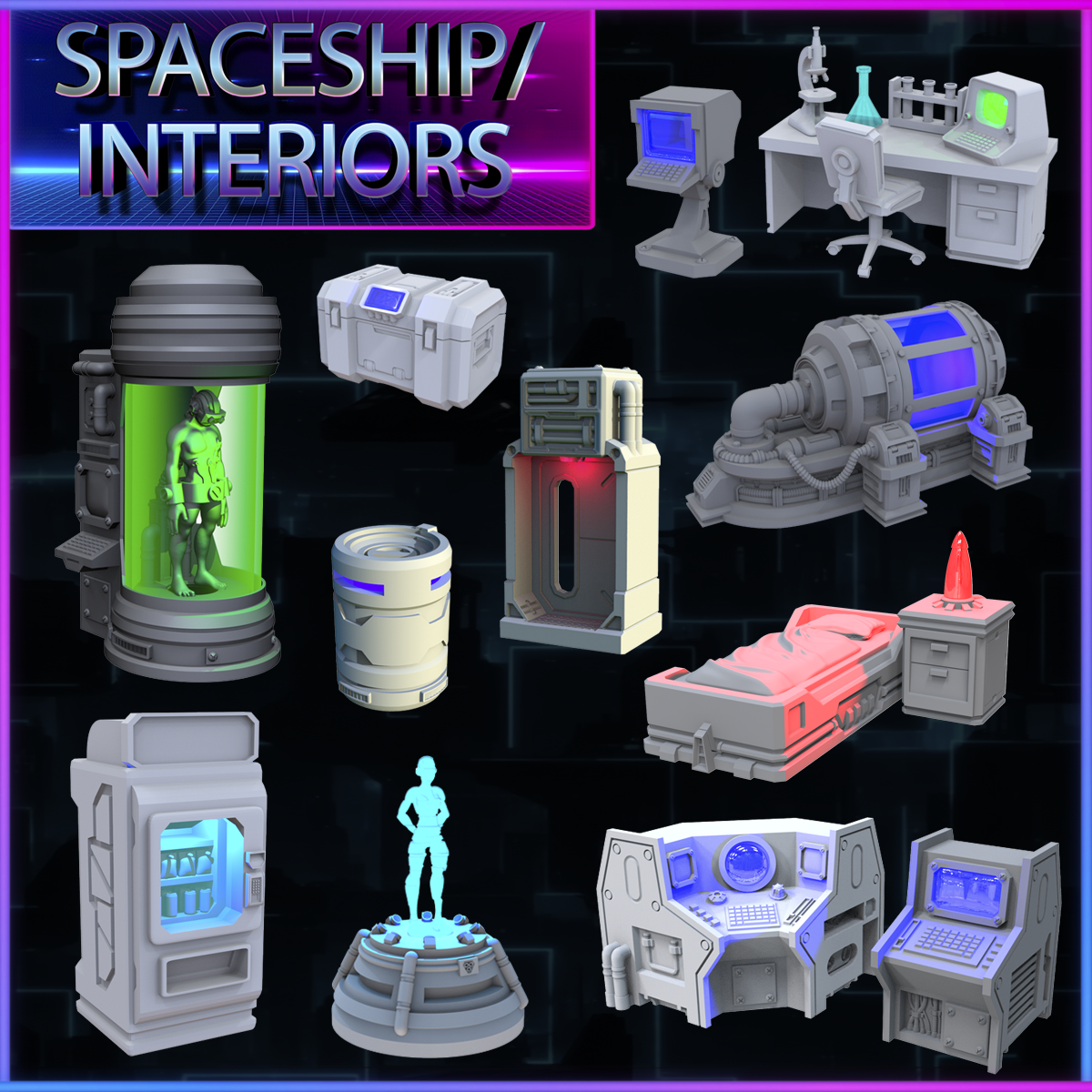 Sci-fi LEDS Vol. 1 - Spaceship interiors Set