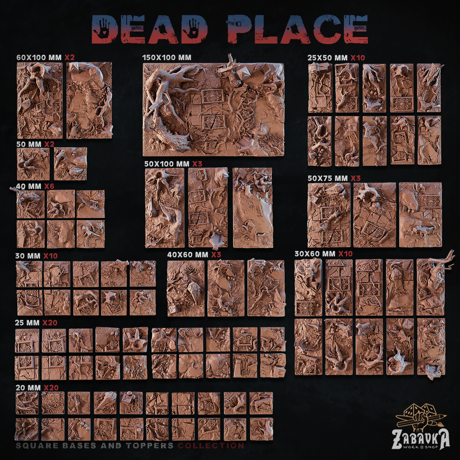 Dead Place [Square] - Bases and Toppers (Full Set)