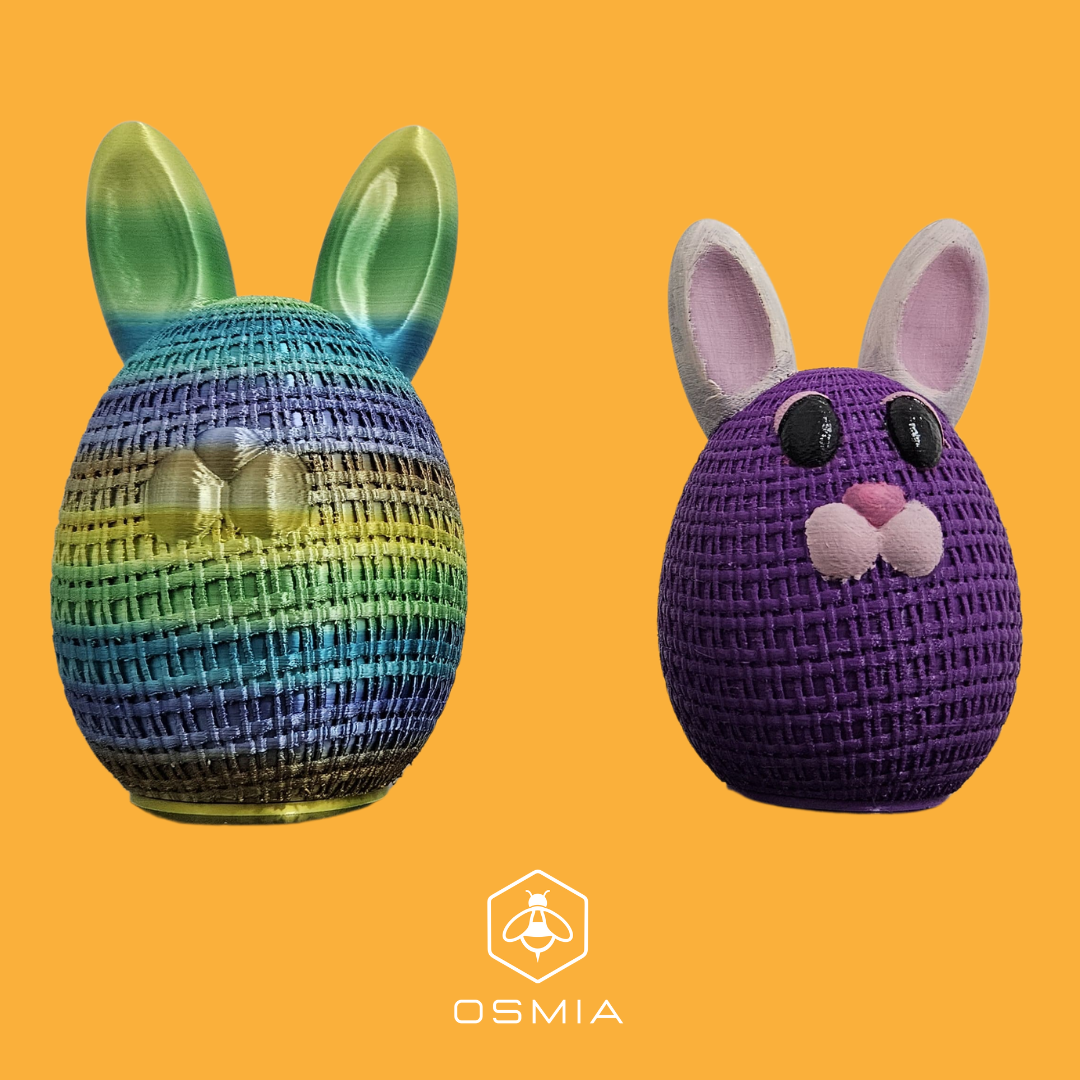 Osmia Easter Egg-Shapped Bunny Treasure Box Multicolor Print-in-place No-supports