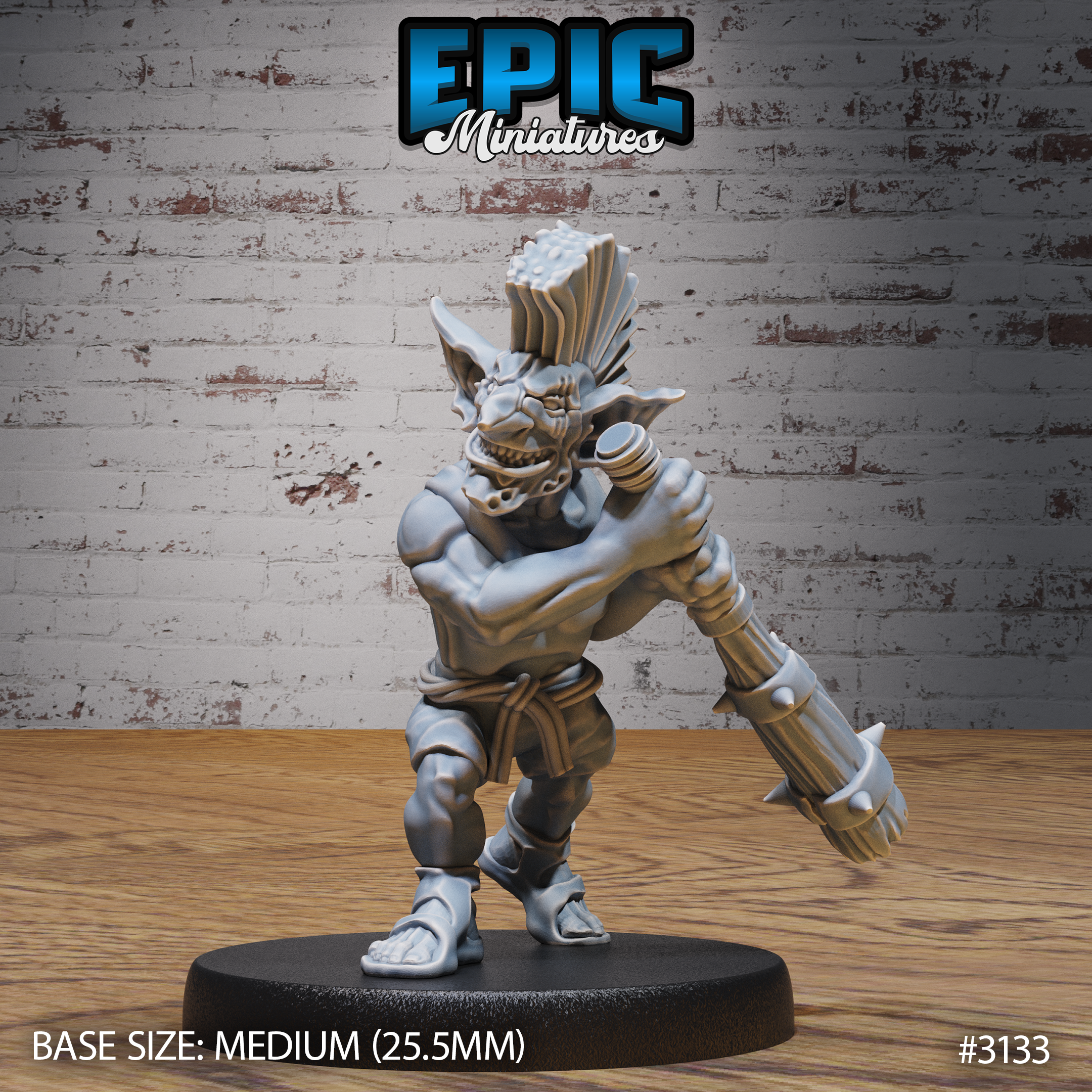 Wicked Goblin Tribe Club / Male Goblinoid / Evil Ogre / Green Skin Army Soldier / Siege Servant