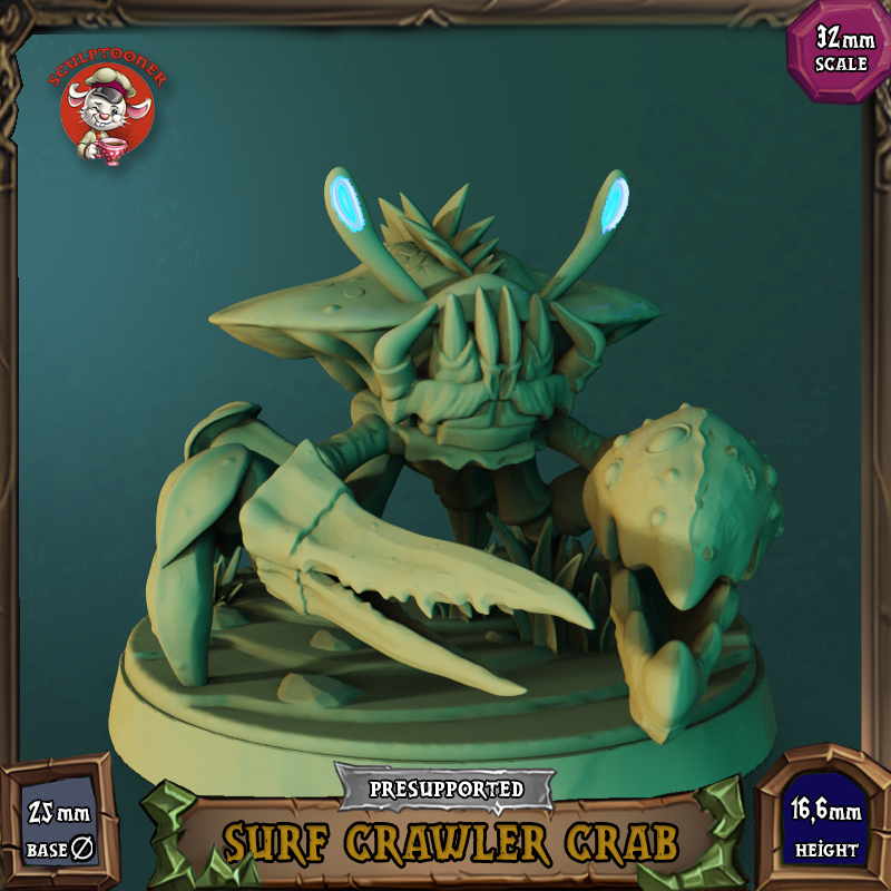 Surf Crawler Crab - 32mm scale pre-supported miniature