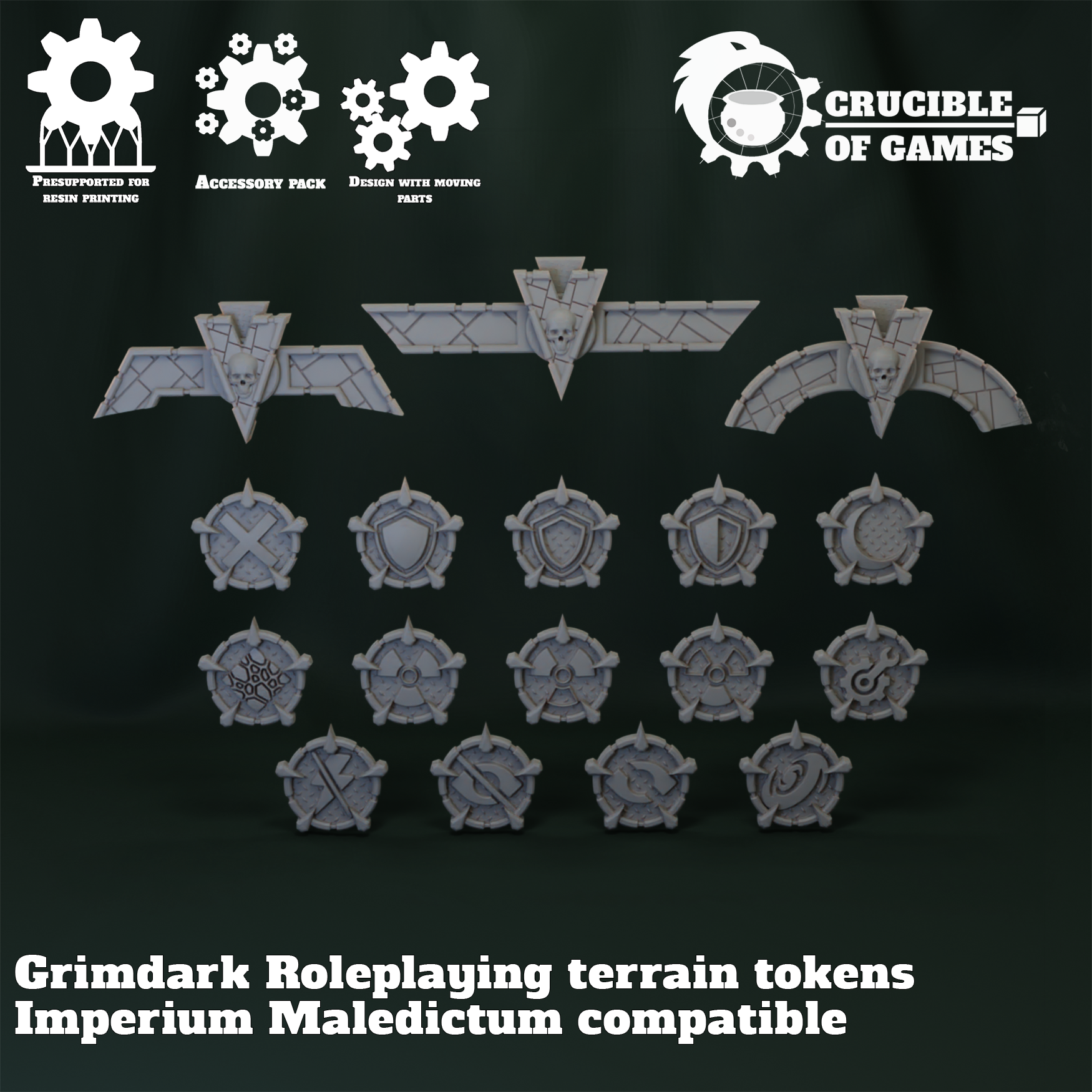 Grimdark roleplaying terrain tokens