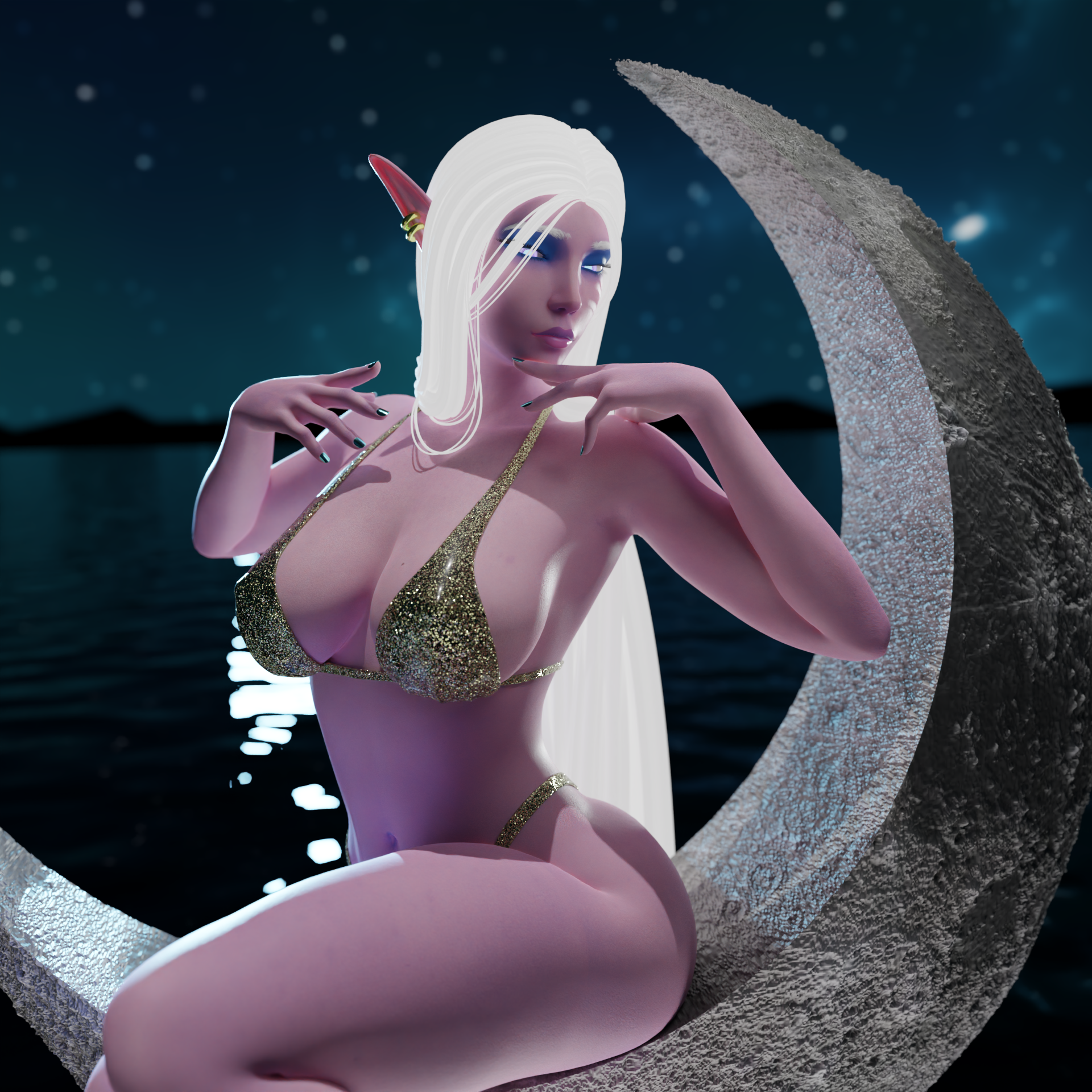 Night Elf Goddess : Liastrea - presupported - QB Works