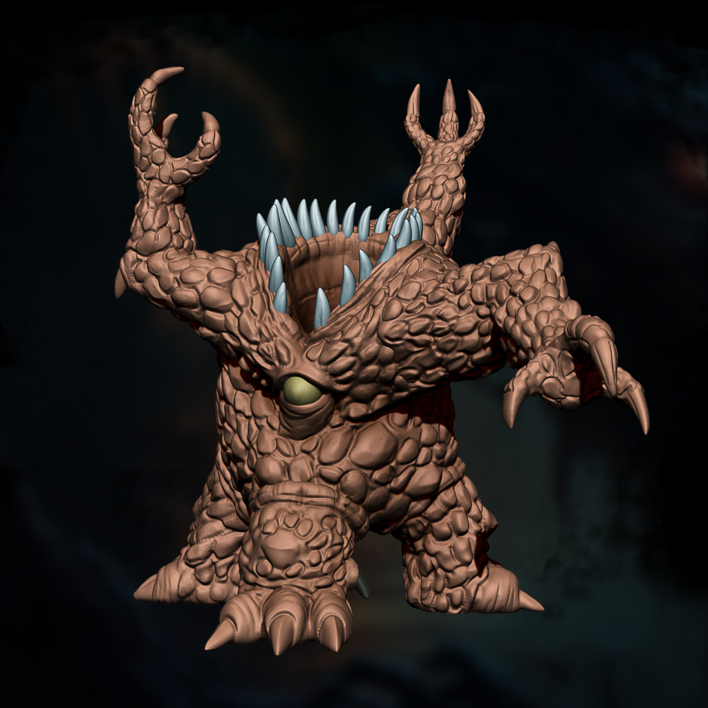 Xorn | Three Legged Earth Elemental | Gem Eating Rock Beast | DnD 5e STL Miniature | 32mm Resin