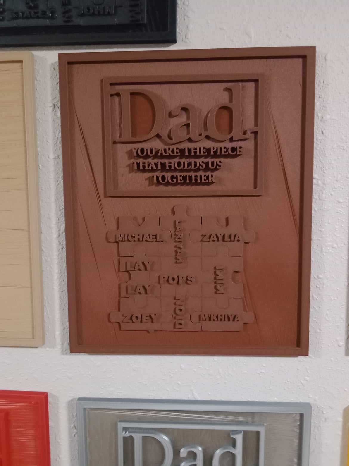 Personalized Father's Day Puzzle Plaques - Customizable with Any Names