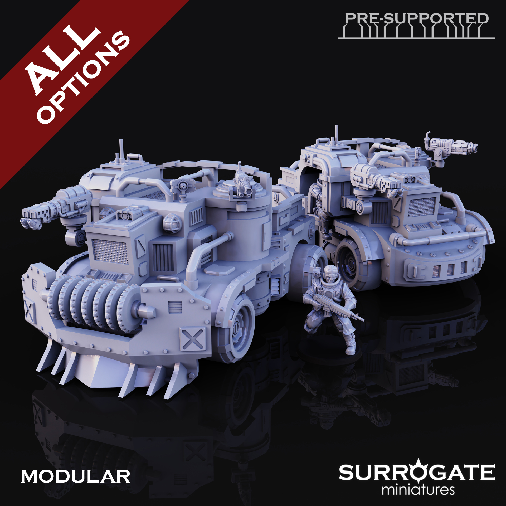 Biohackers Biowheeler, Surrogate Miniatures May 2024 Vehicle Unit Release