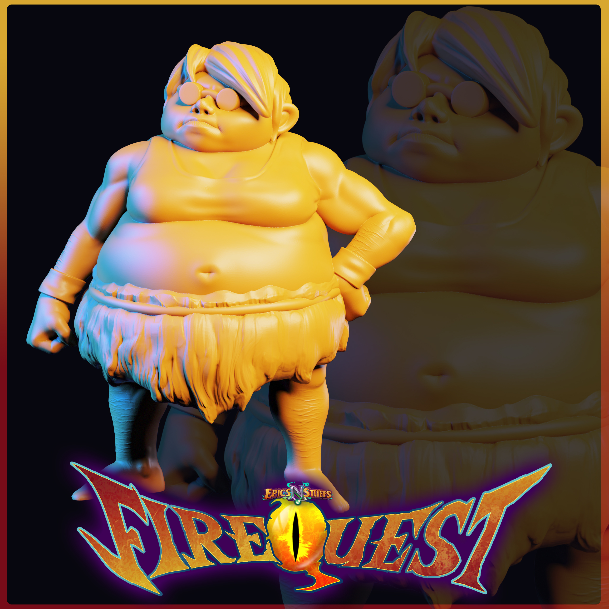 Vacationer, Fire Quest Miniature - Pre-Supported