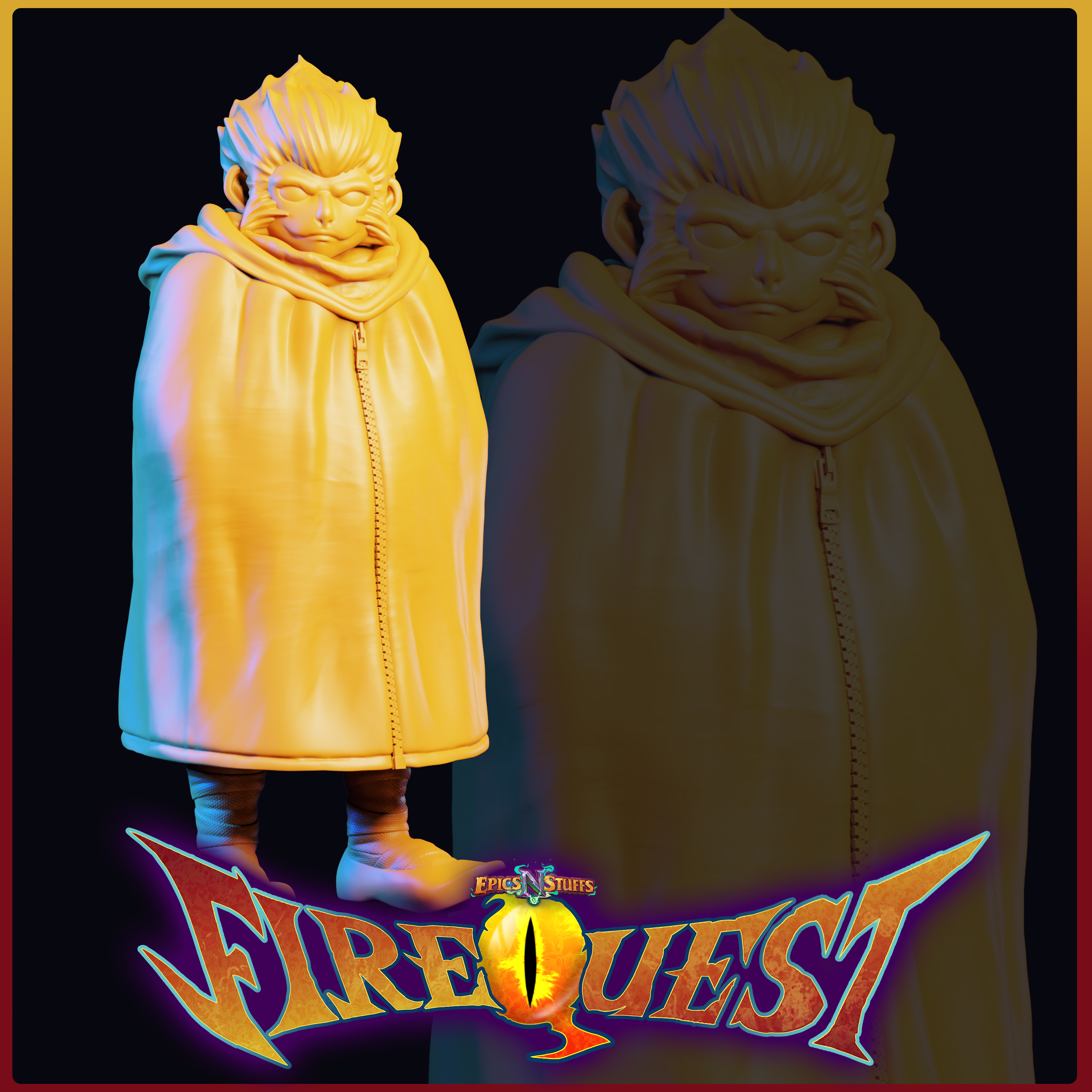 Shady Character 3, Fire Quest Miniature - Pre-Supported