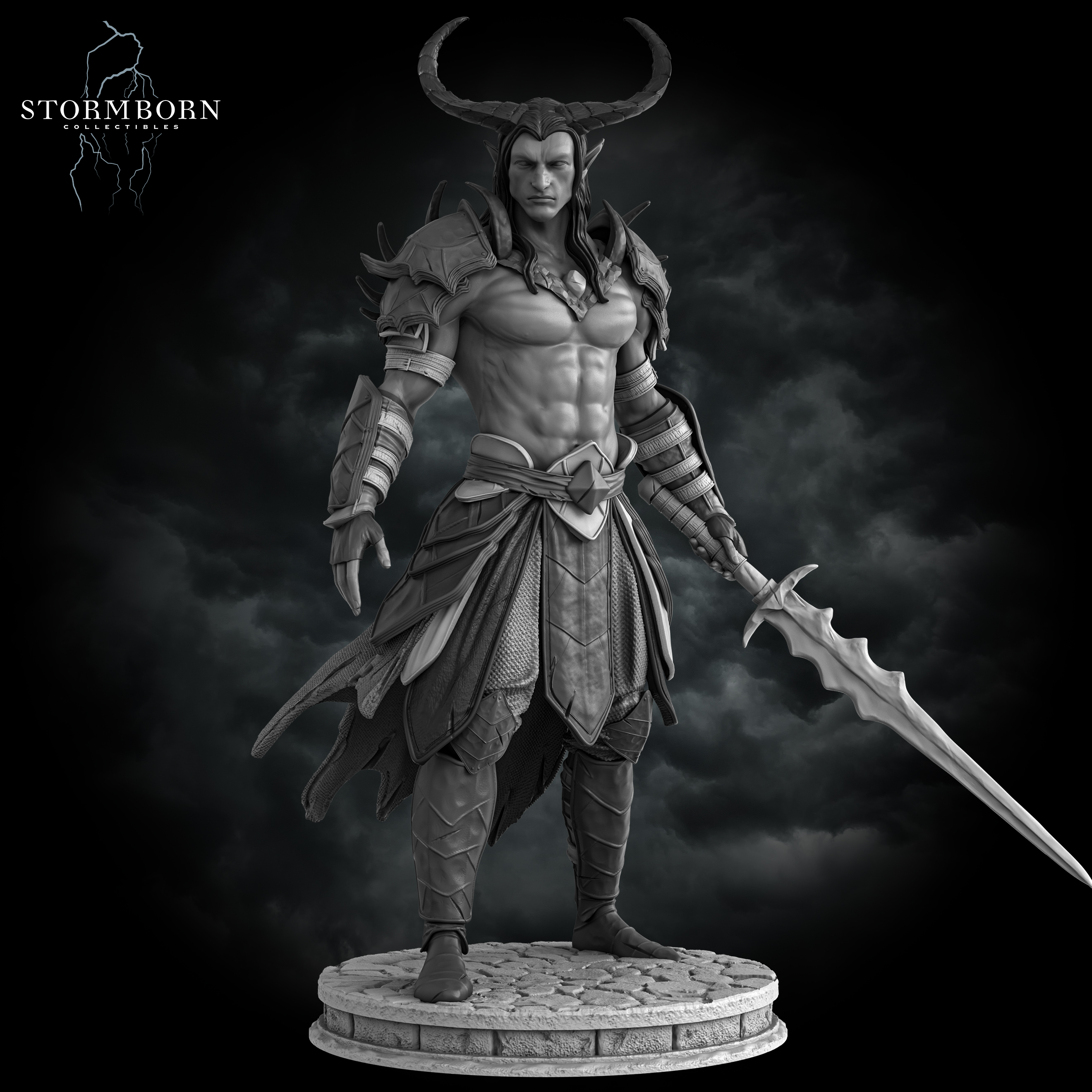 Samael, Tiefling Warrior (2 sizes included)