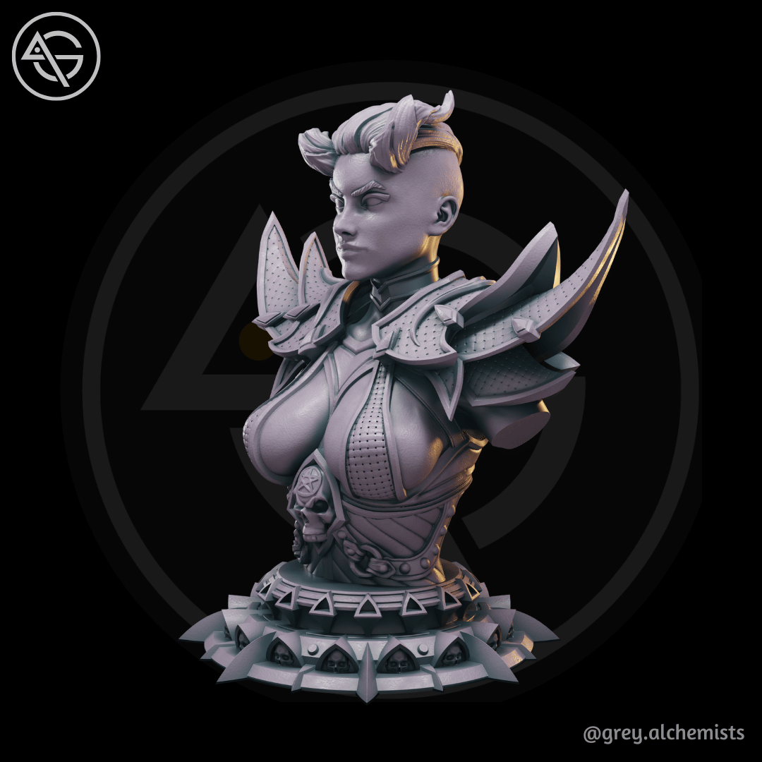 Miniature Bust - Xanthe the Tiefling Assassin, DnD Minis - Fantasy Character Bust for Painting 90mm Height - DnD STL (Pre-Supported)