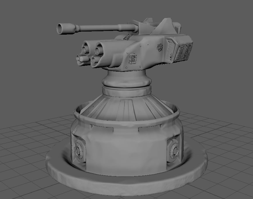 Stylized sci fi turret