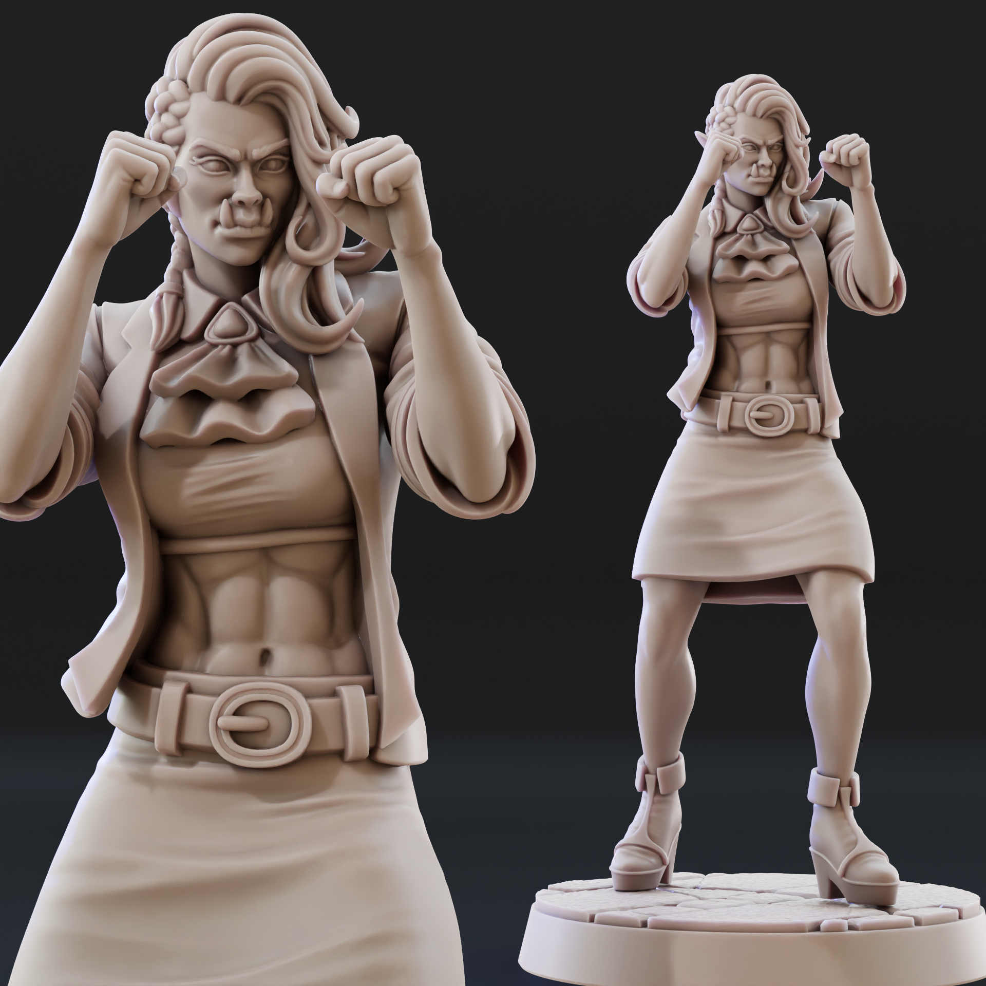 Orc Bouncer | Monk, Boxer, Brawler Mini for Tabletop RPG
