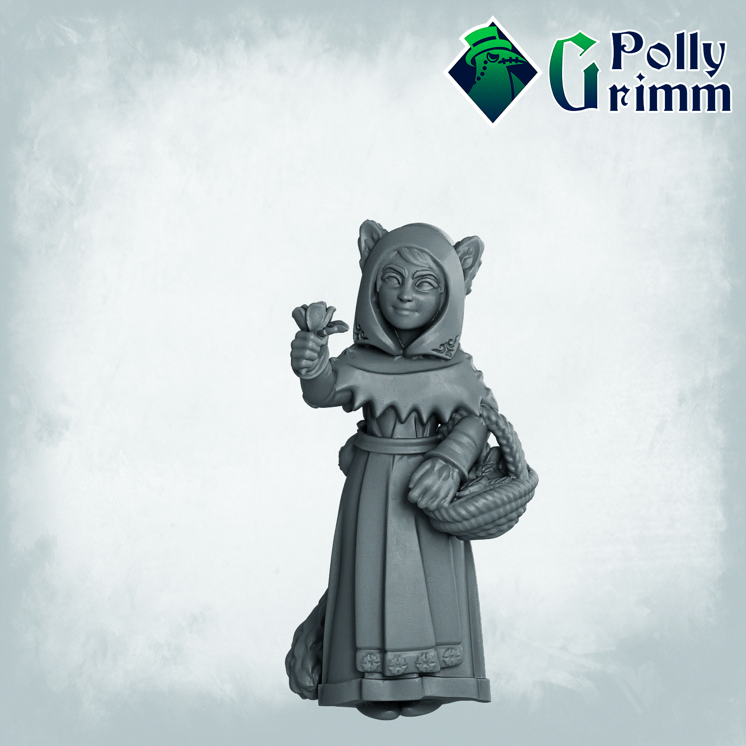Fantasy and historic miniatures for tabletop games. Lupin set. Three forms, half-beast. Small girl, child