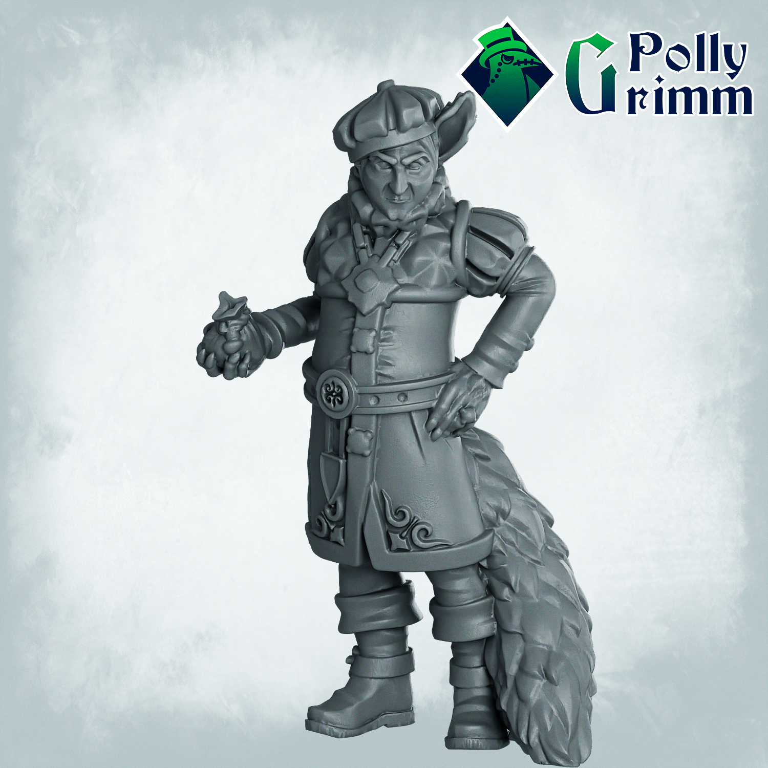 Fantasy and historic miniatures for tabletop games. Lupin set. Three forms, half-beast. Noble, merchant, sheriff