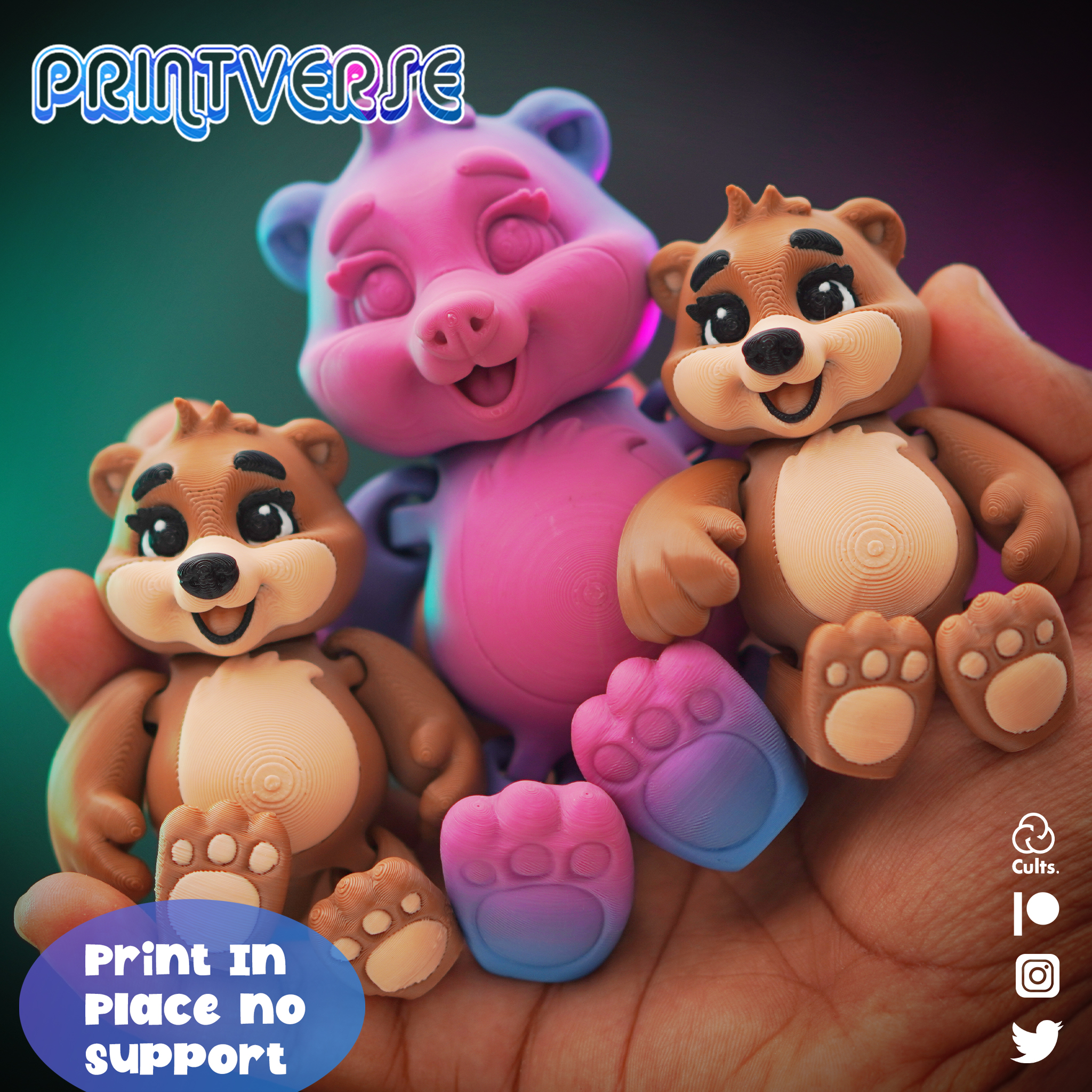 Flexy Print In Place Baby Bear